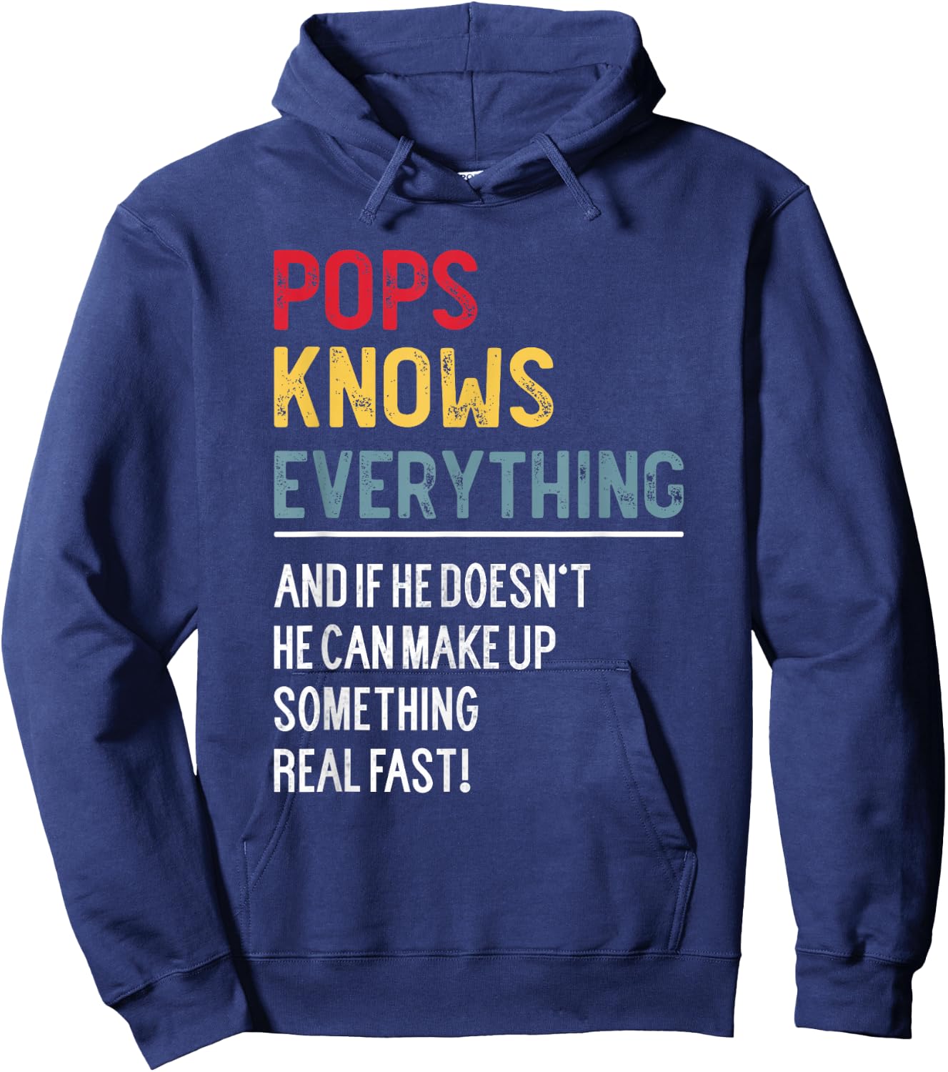Funny Pops Knows Everything Father's Day for Grandpa Hoodie - Hoodie | Navy