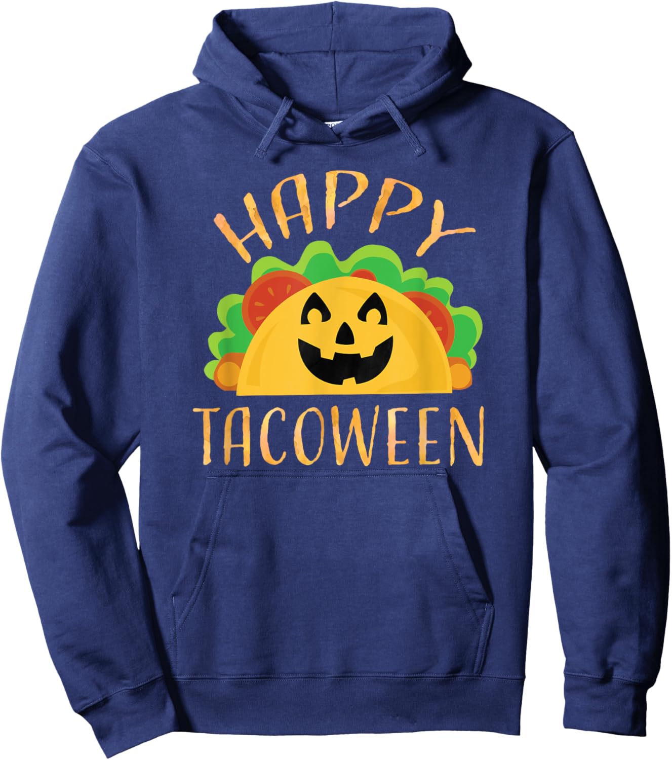 Happy Tacoween Taco Food Halloween Pun Shirts Premium Shirt Hoodie - Hoodie | Navy