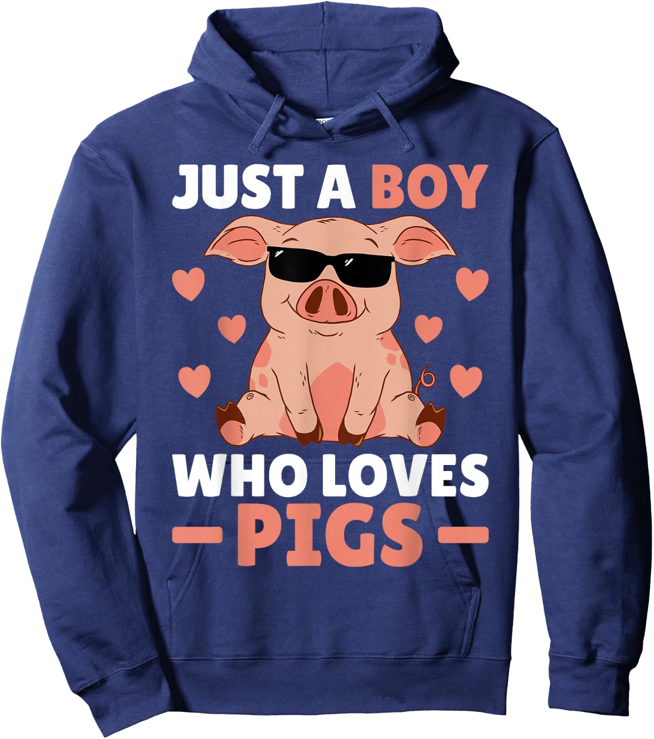 Just A Boy Who Loves Pigs Men Pig Lovers Pig Stuff Farmer Hoodie - Hoodie | Navy