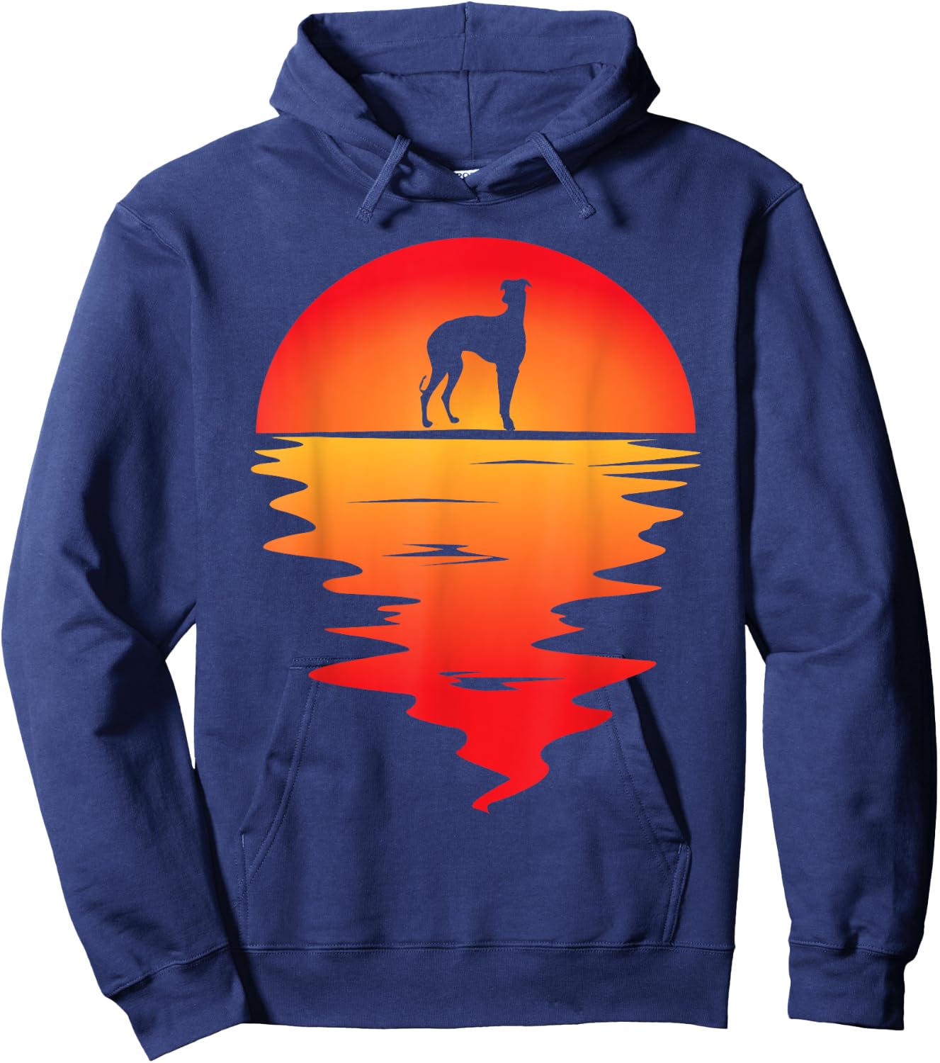 Sunset Dog I Galgo Espanol Art I Galgo Espanol Women Kids Hoodie - Hoodie | Navy