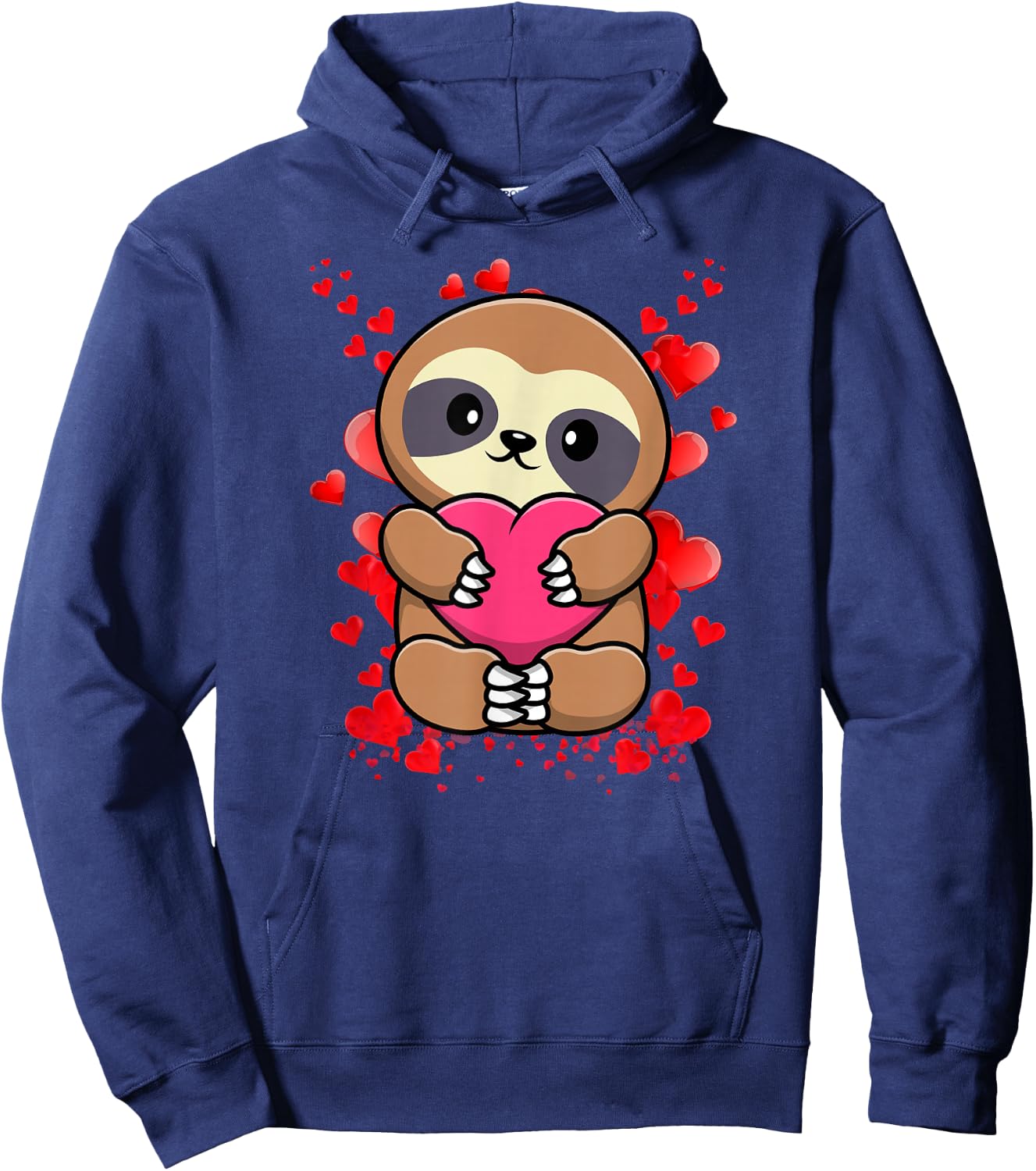 Overflowing Hearts Sloth Hoodie - Hoodie | Navy