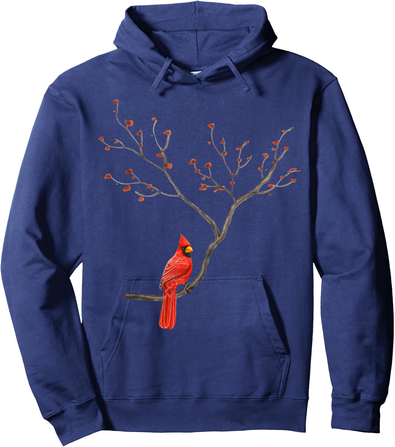 Red Cardinal Bird Lovers Birdwatching Birding Vintage Hoodie - Hoodie | Navy
