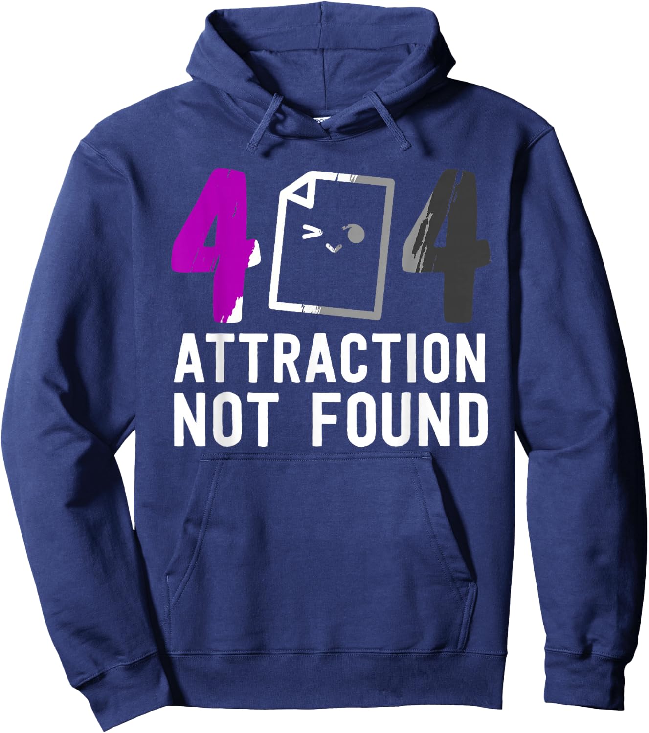 Error 404 Attraction Not Found Asexual Pride Ace Asexuality Hoodie - Hoodie | Navy