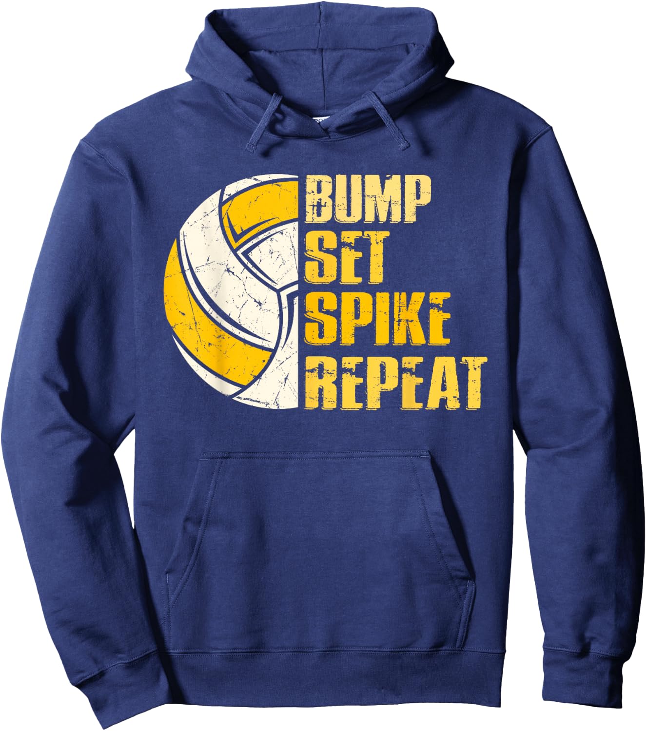 Bump Set Spike Repeat Volleyball Funny Hoodie - Hoodie | Navy