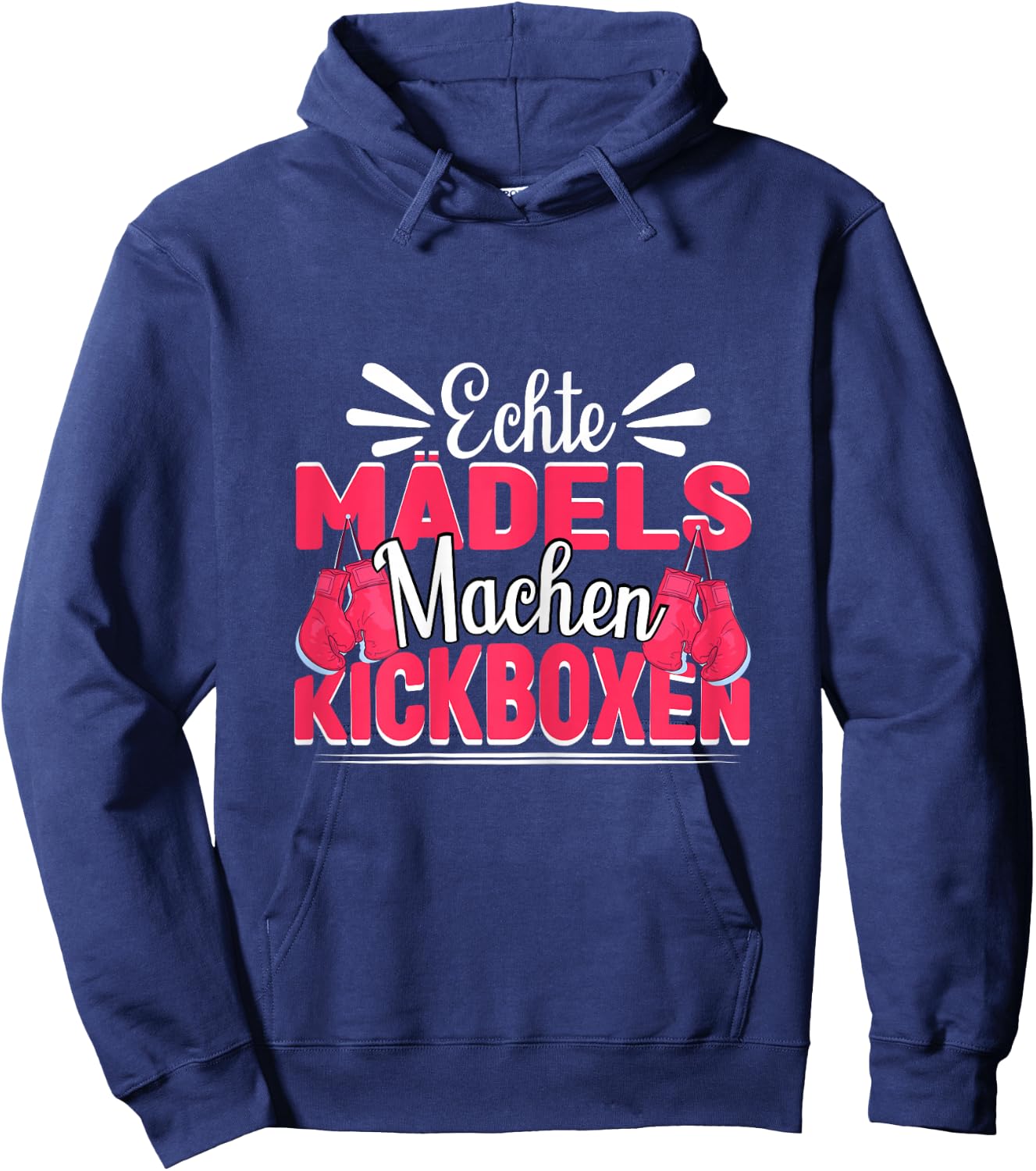 Kickboxen Kickboxerin Echte Mädels machen Kickboxen Hoodie - Hoodie | Navy
