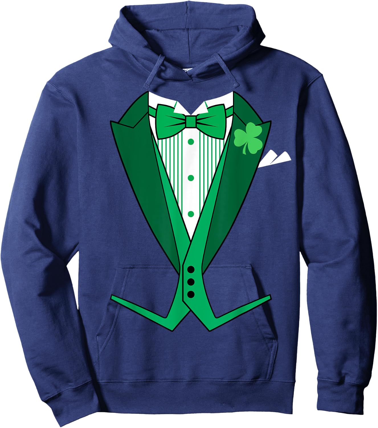 St. Patrick's Day Tails Irish Tuxedo Hoodie - Hoodie | Navy