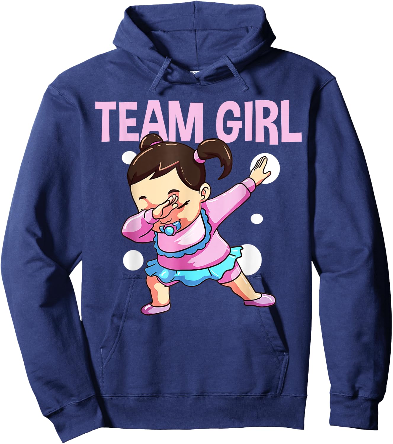 Gender Reveal Party Pink Baby Announcement Team Girl Hoodie - Hoodie | Navy