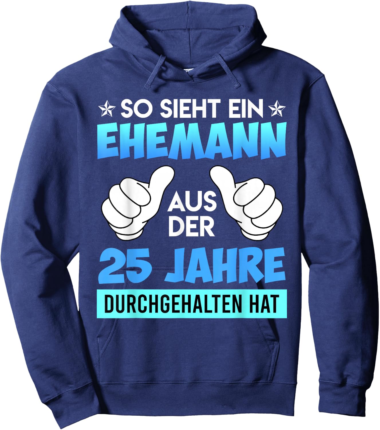 Husband Silver Anniversary 25th Wedding Anniversary , black Hoodie - Hoodie | Navy
