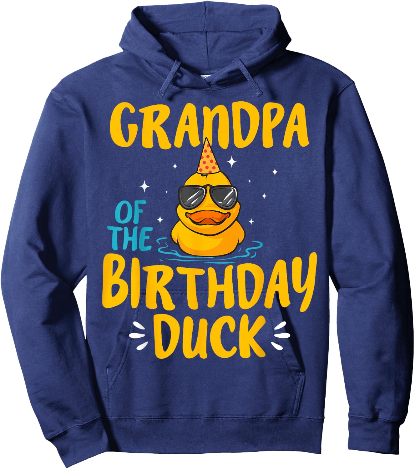 Rubber Duck Grandpa Of The Birthday Duck Rubber Duckies Hoodie - Hoodie | Navy