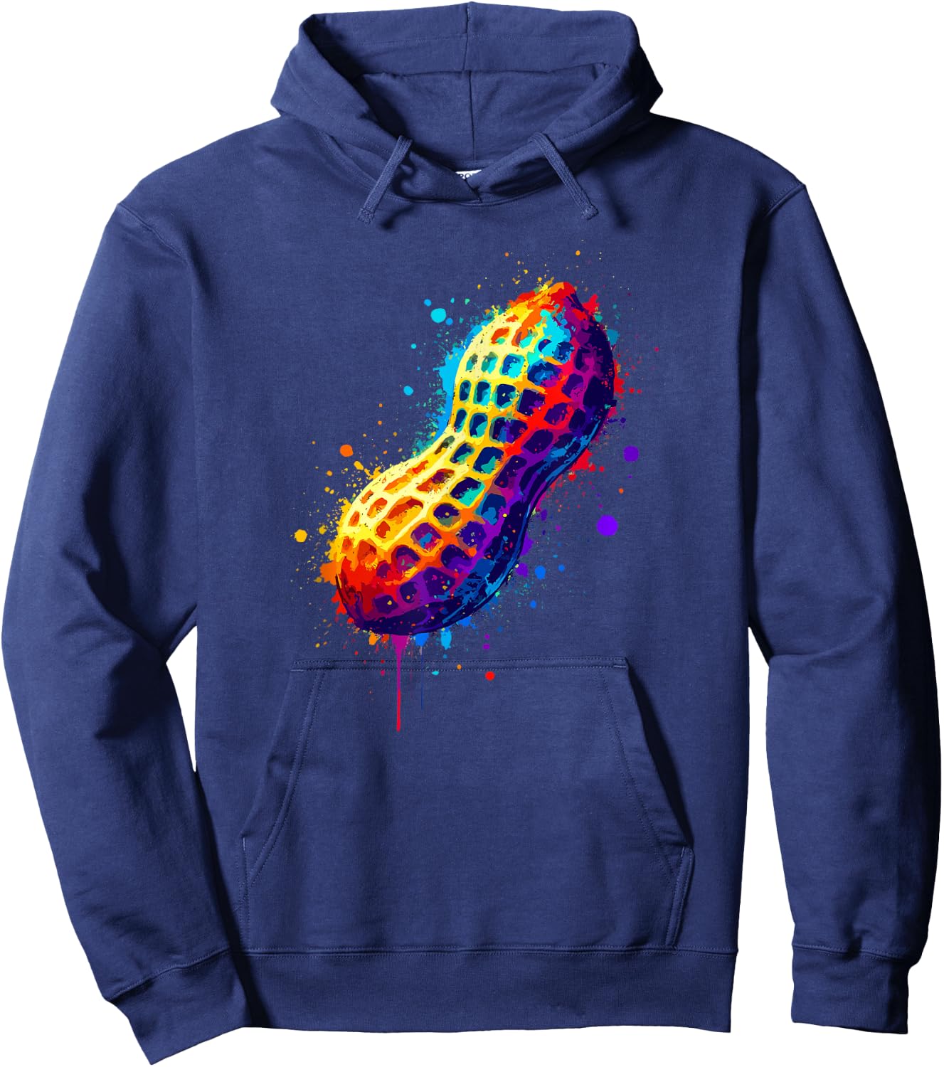 Colorful Splash Art Peanut Peanuts , Black, S Hoodie - Hoodie | Navy