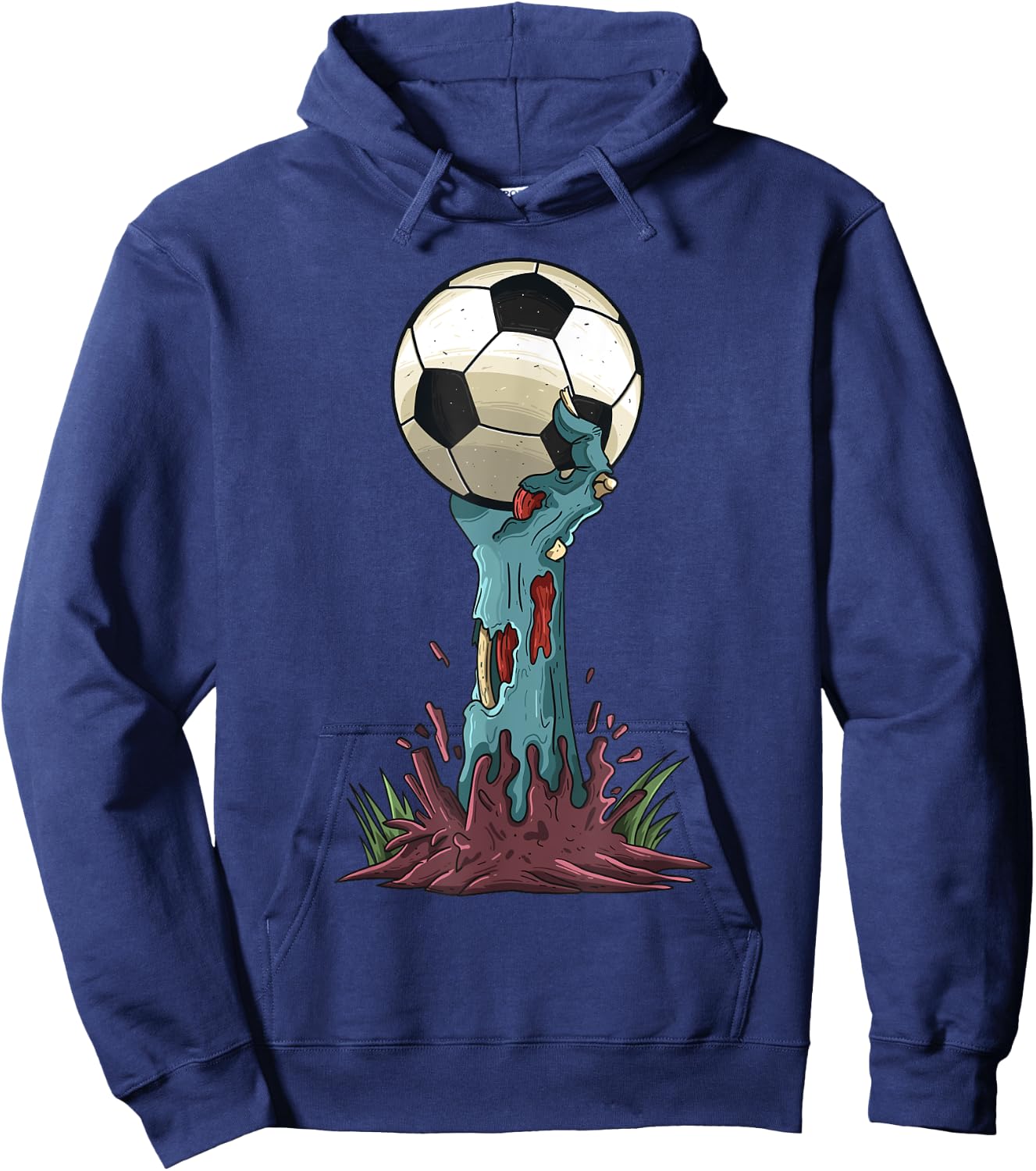 Zombie Hands Soccer Funny Horror Scary Halloween Costume Hoodie - Hoodie | Navy