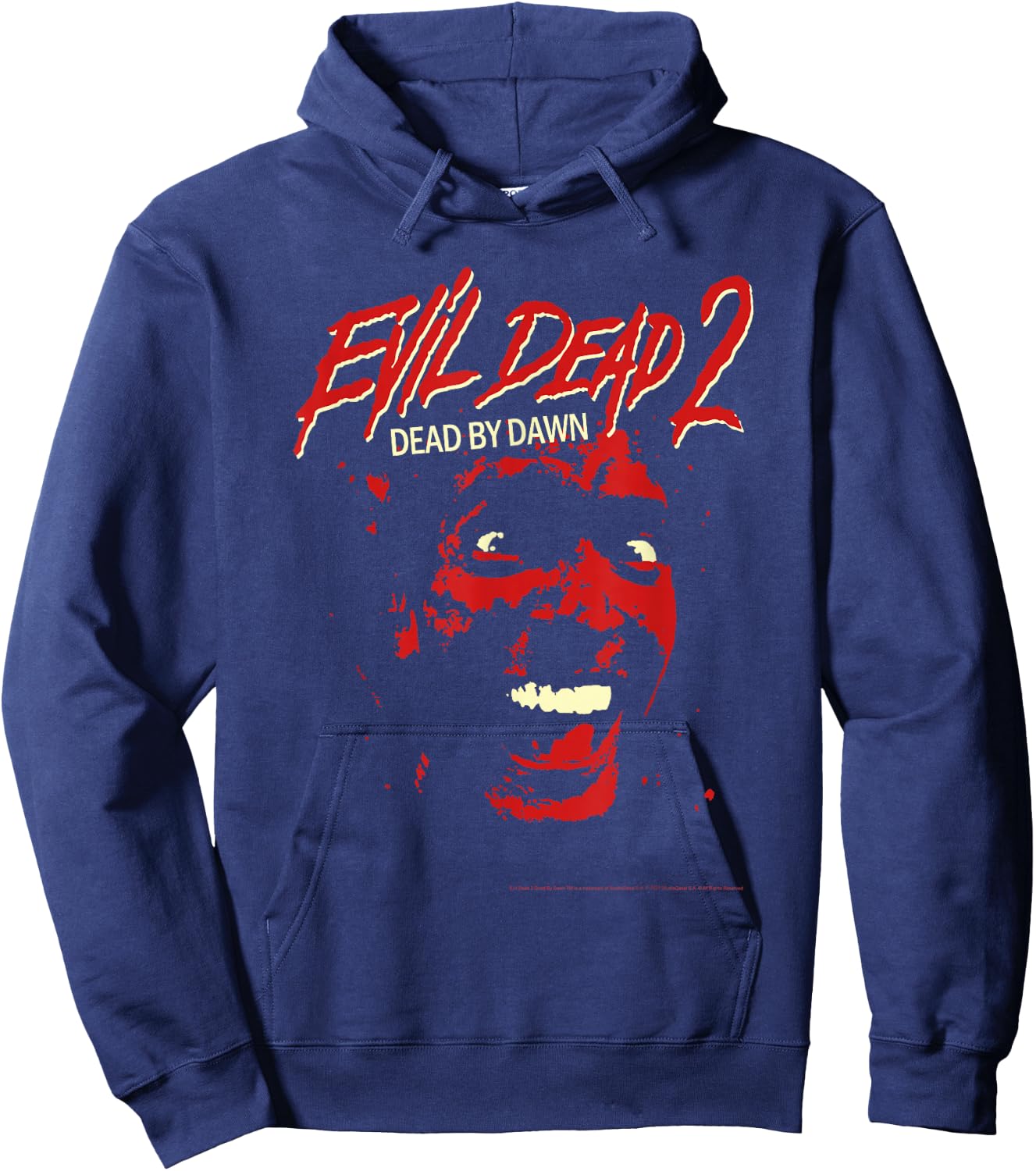 Ripple Junction x Evil Dead 2 Ash Williams Bloody Face , Black, S Hoodie - Hoodie | Navy