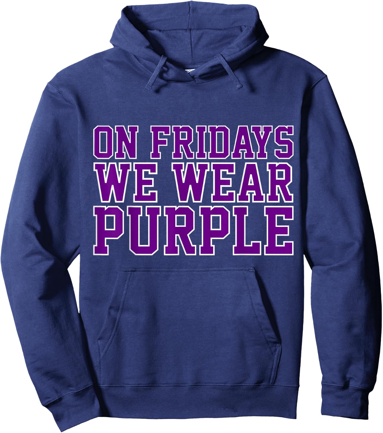 On Fridays We Wear Purple High School Football Team Pride Hoodie - Hoodie | Navy
