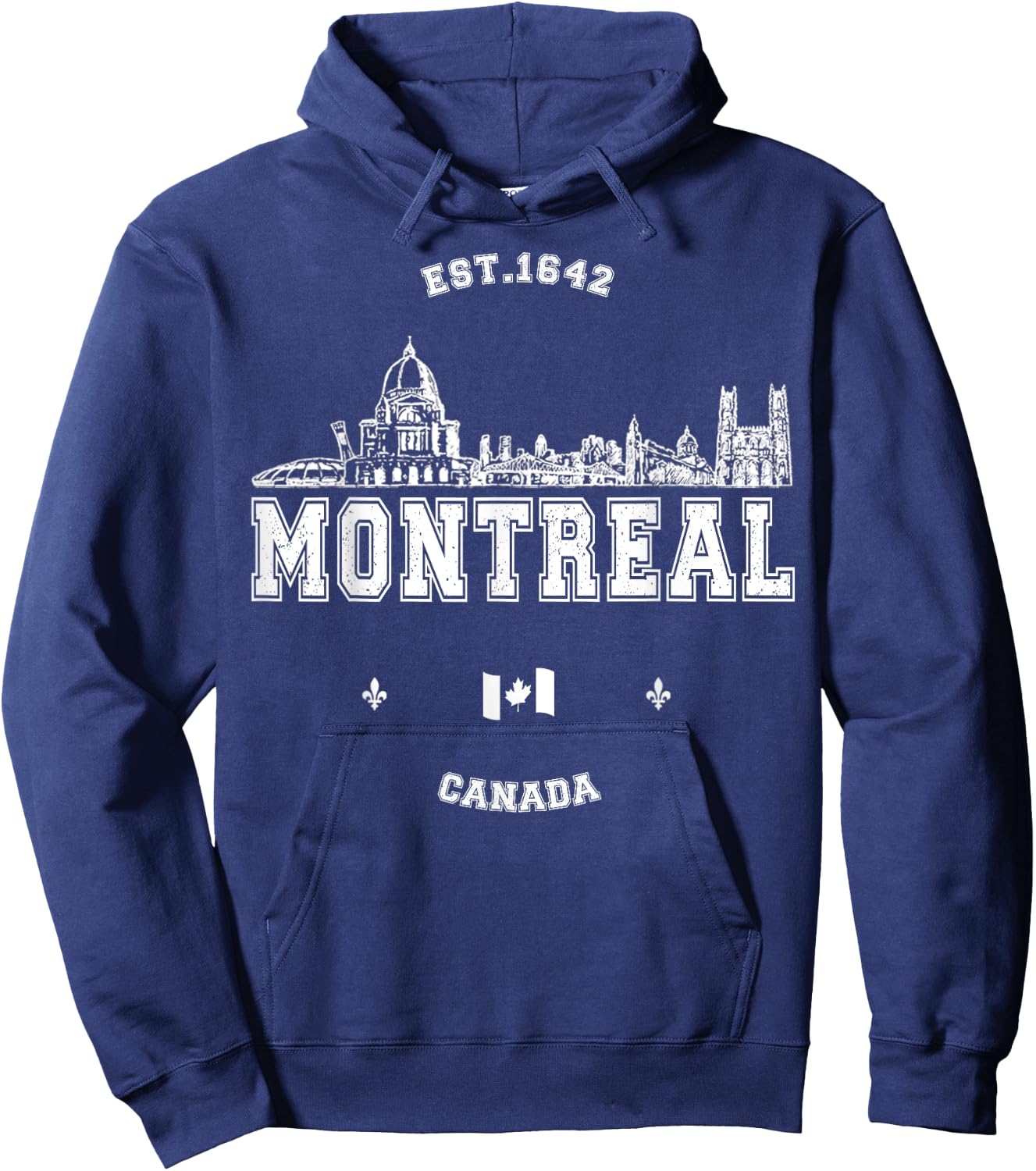 Montreal Skyline Canada Travel , Red, S Hoodie - Hoodie | Navy