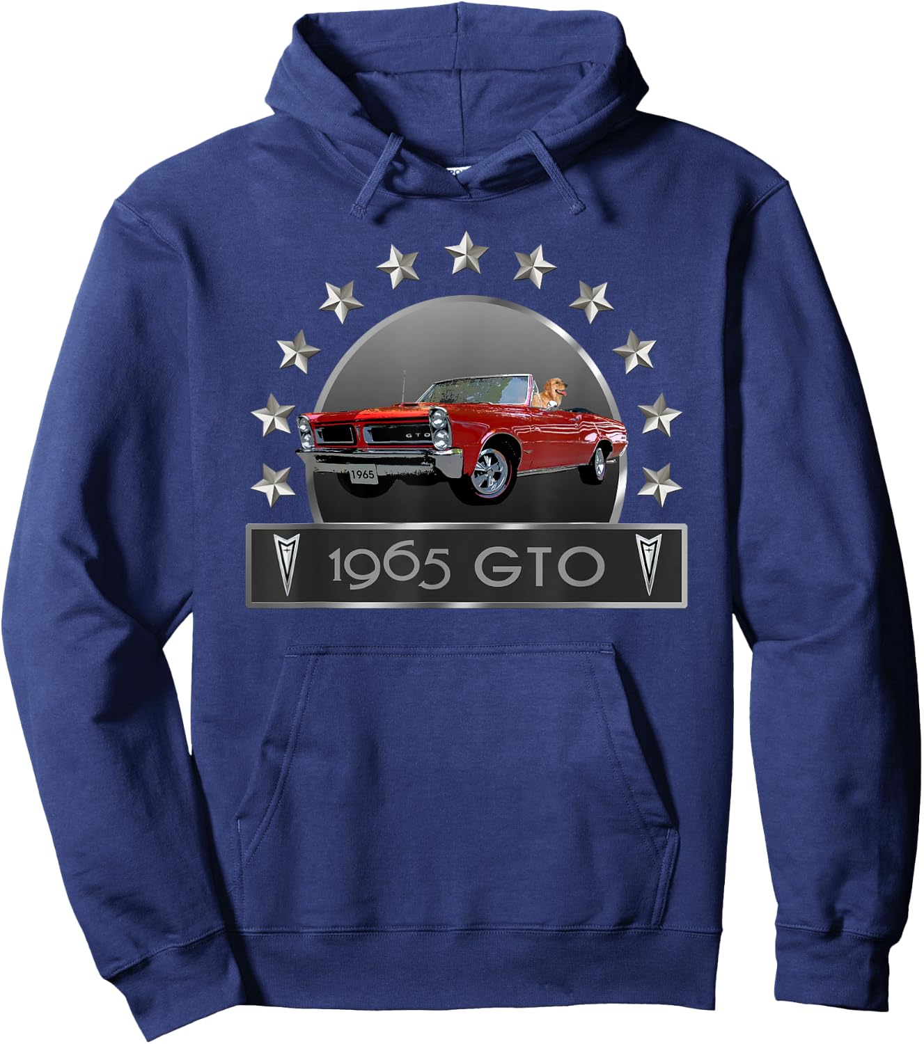 Vintage 1965 Gto Convertible, Classic American Muscle Cars Hoodie - Hoodie | Navy