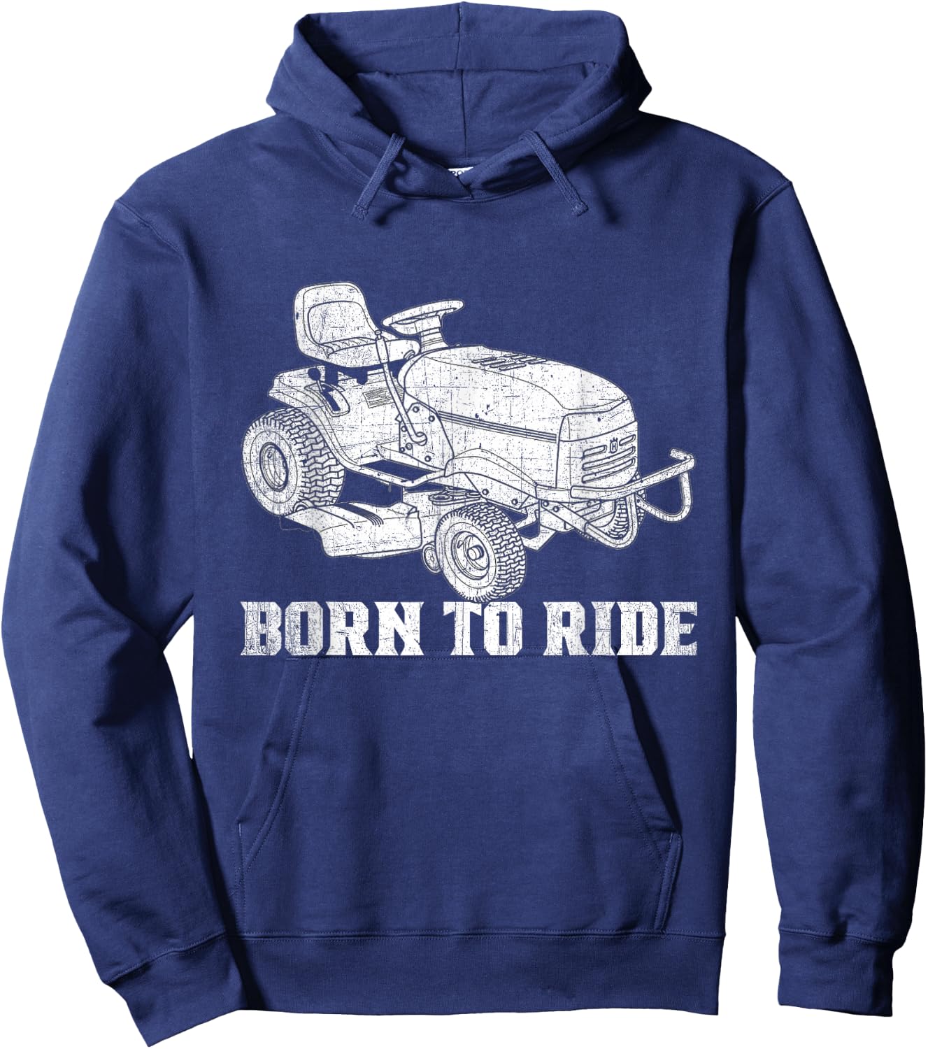 Born To Riding Lawn Mower - Funny Landscaper & Dad Mowing Hoodie - Hoodie | Navy