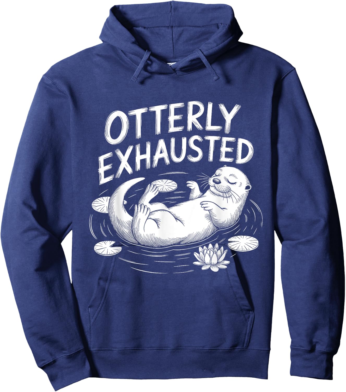 Adults Otter Lovers Black Small Modern Classic Cartoon Fun Hoodie - Hoodie | Navy