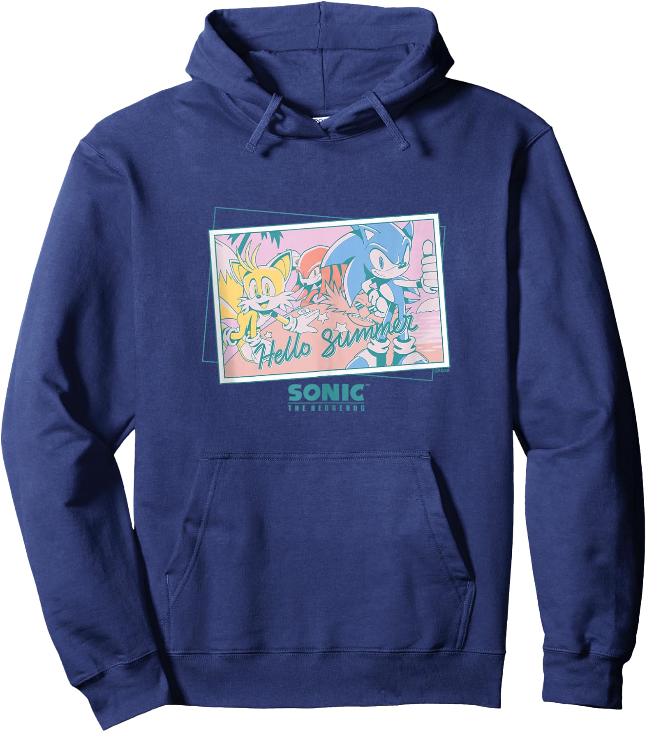 Sonic the Hedgehog - "Hello Summer" Sonic, Tails, Knuckles Hoodie - Hoodie | Navy