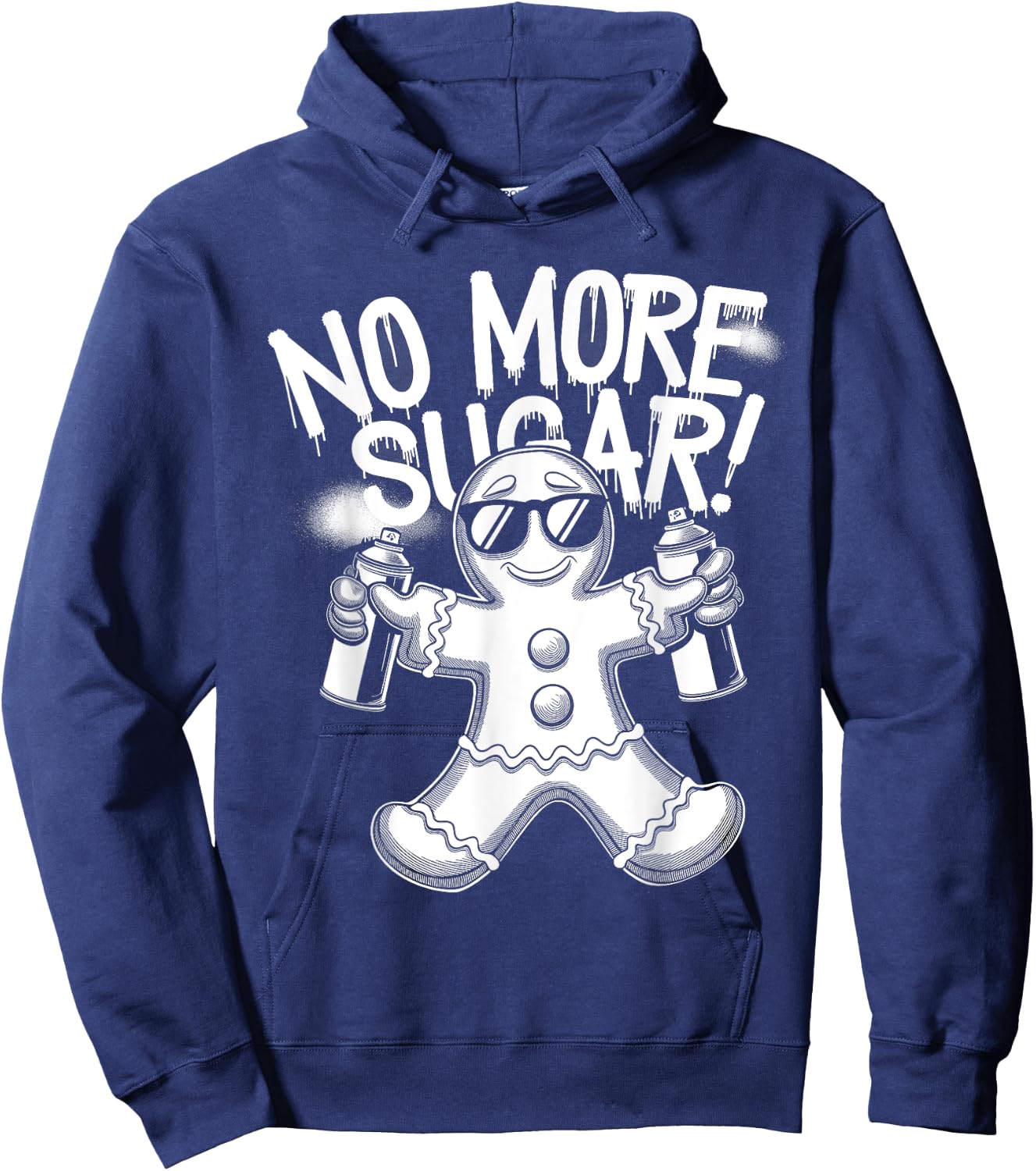 Funny Anti Christmas Gingerbread Man No More Sugar Hoodie - Hoodie | Navy