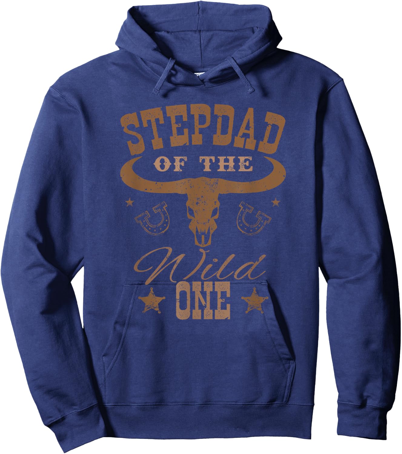 Stepdad of The Wild One Cowboy Western Rodeo Party Matching Hoodie - Hoodie | Navy