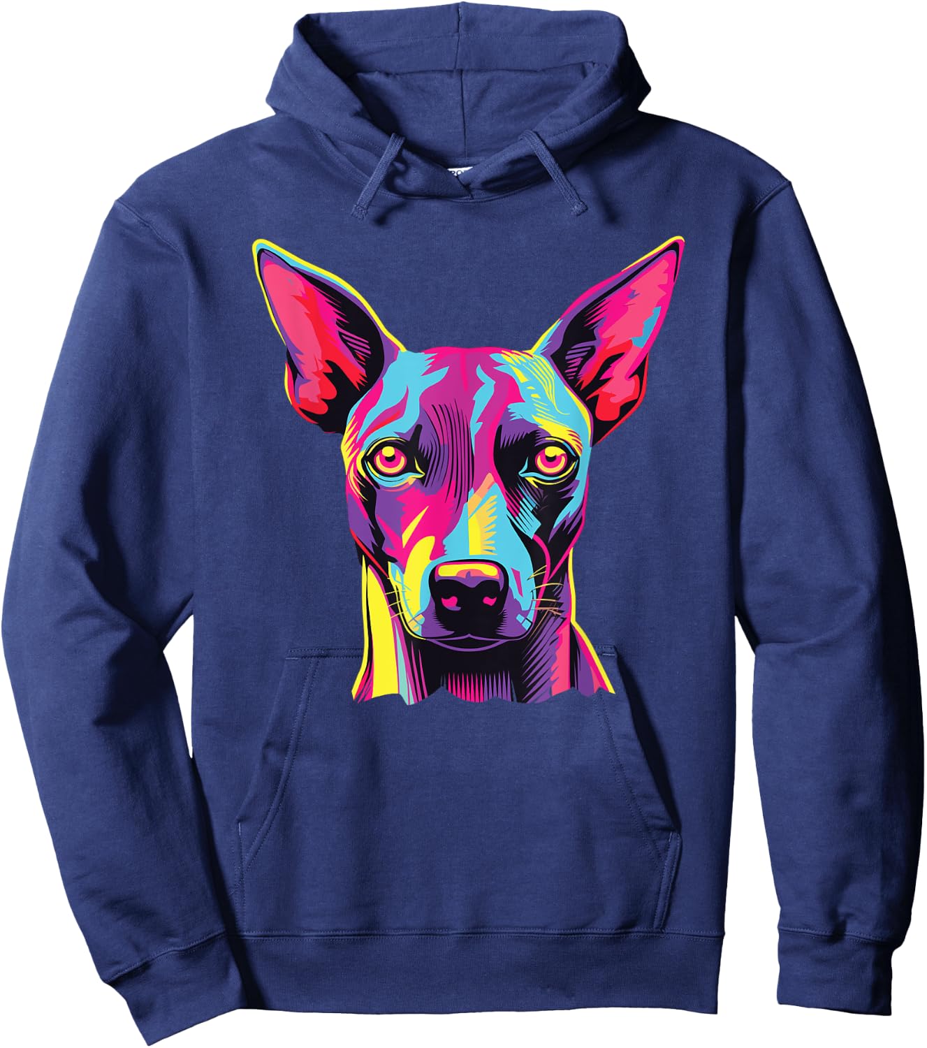 Watercolor Colorful American Hairless Terrier Dog Hoodie - Hoodie | Navy