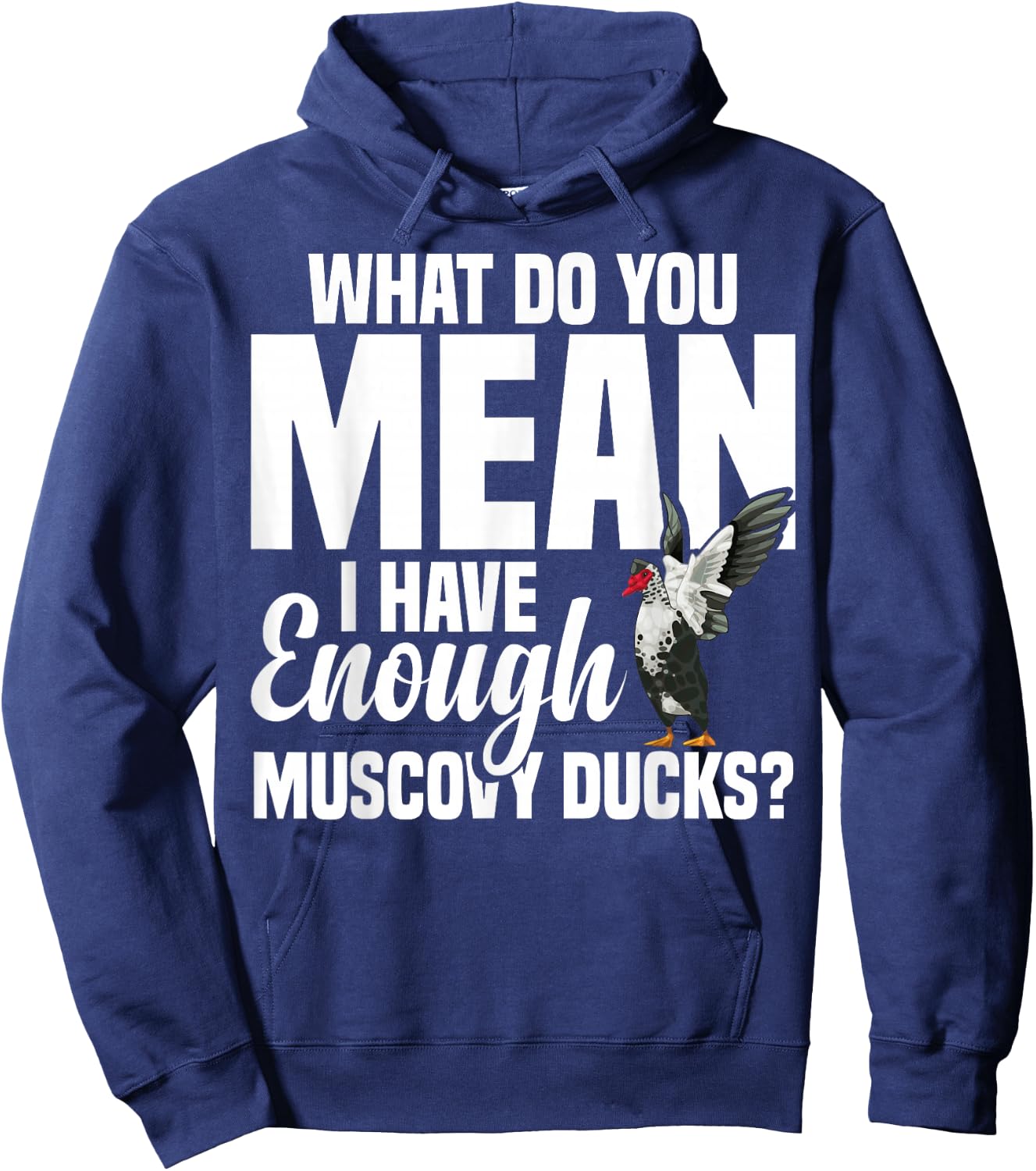 Muscovy Duck Plush Muscovy Duck Food Necklace Muscovy Ducks Hoodie - Hoodie | Navy