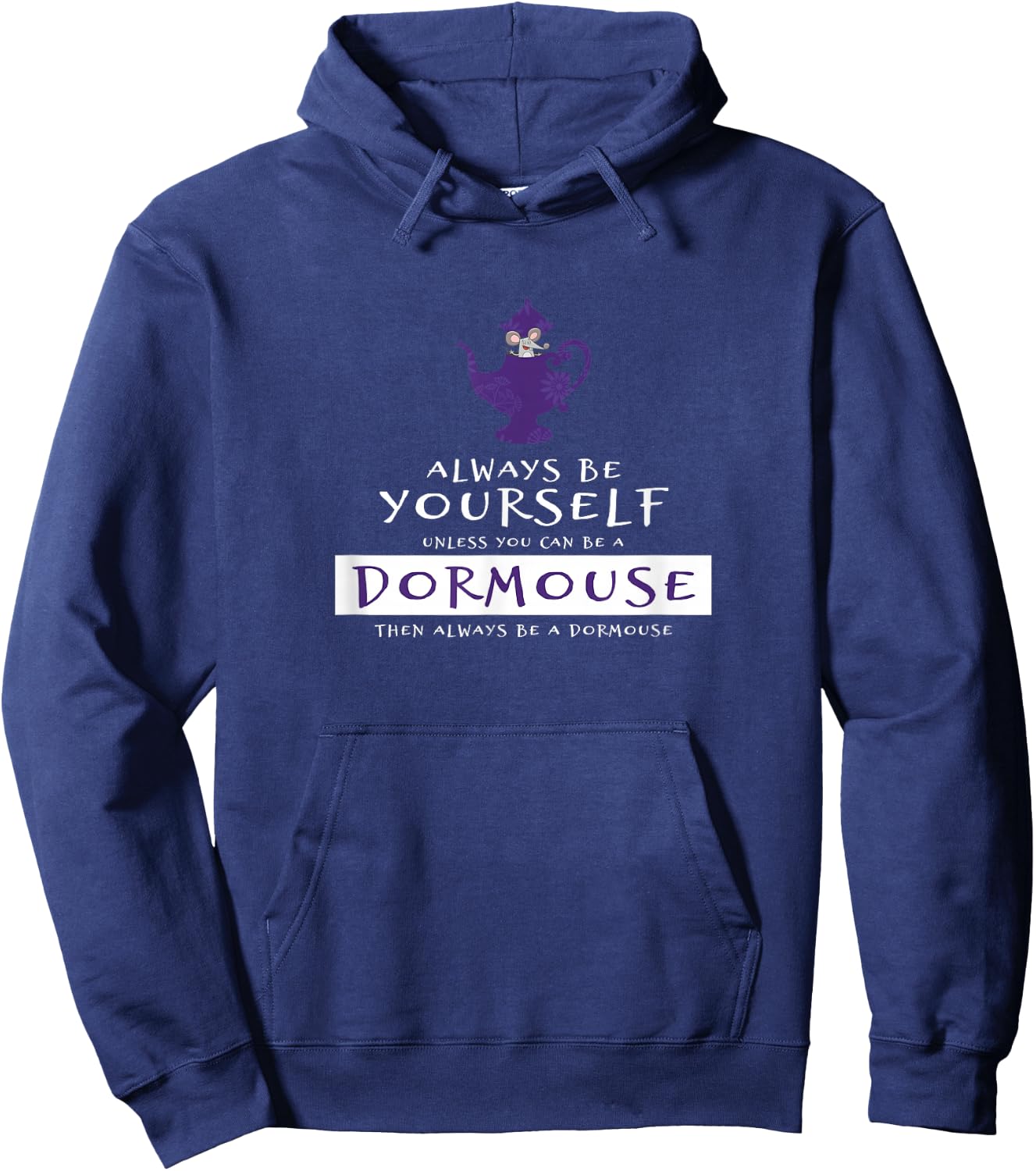 Crazy Fun Designs - Alice Always Be A Dormouse -Kids Black Small Hoodie - Hoodie | Navy