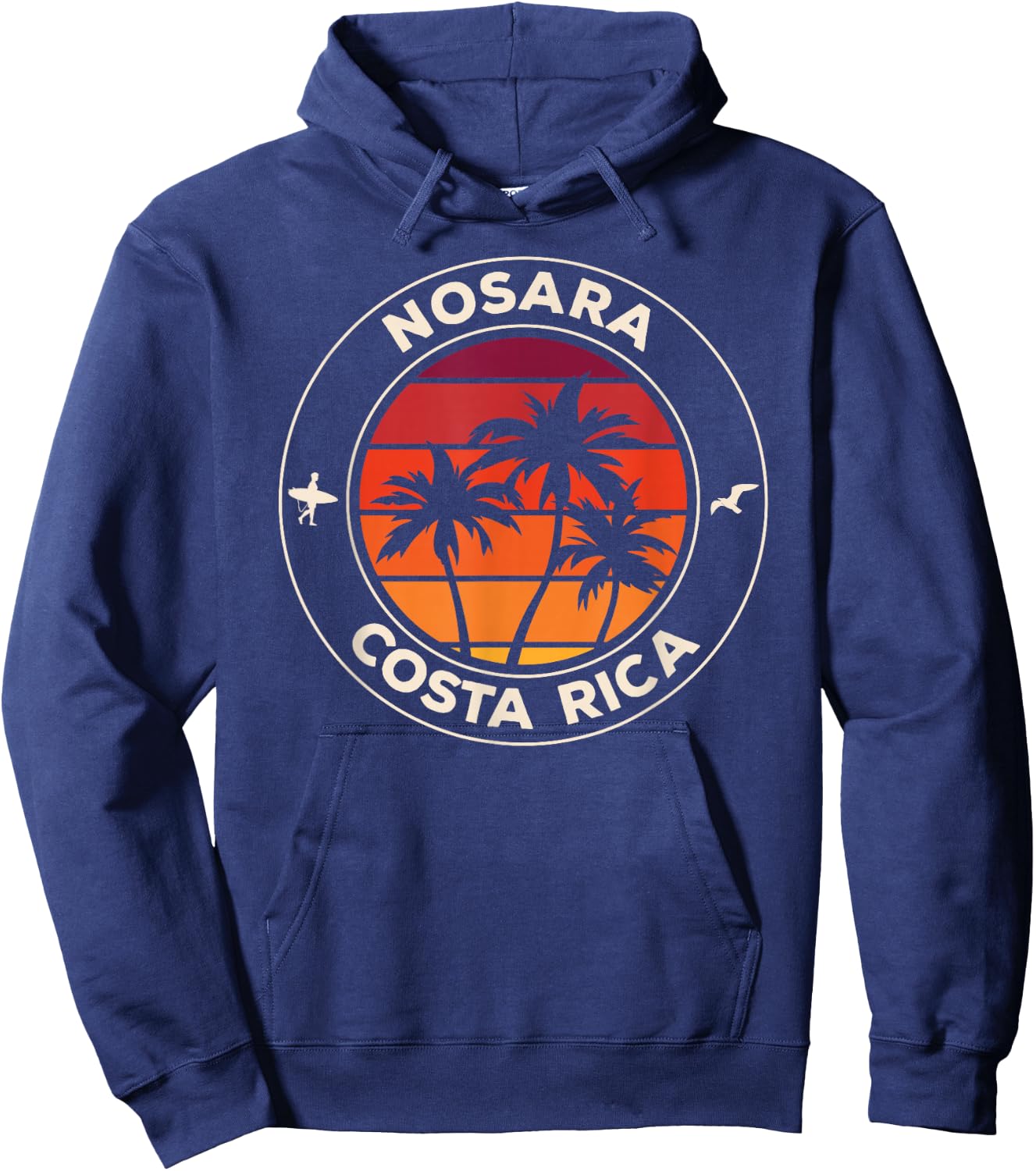 Nosara, Costa Rica Vintage Sunset Hoodie - Hoodie | Navy