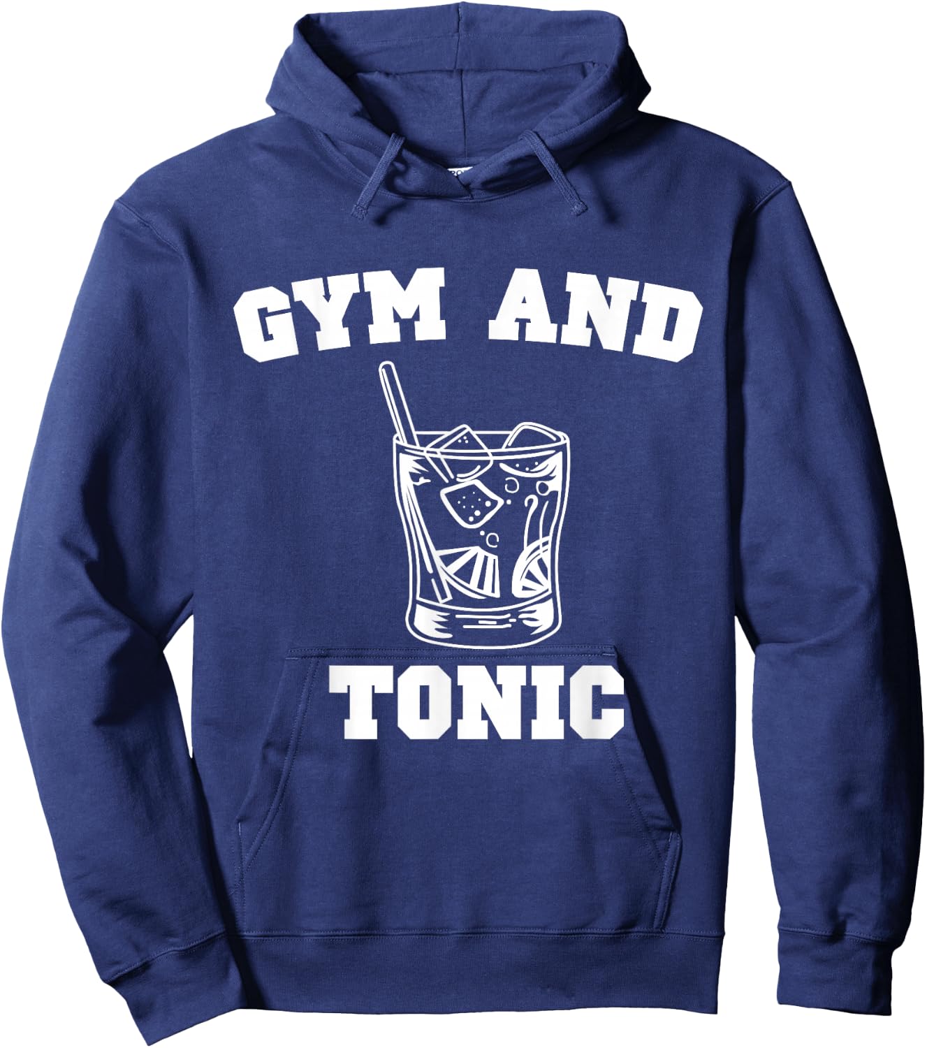 Gym and Tonic Print Funny Gin Liquor Bar Design Hoodie - Hoodie | Navy