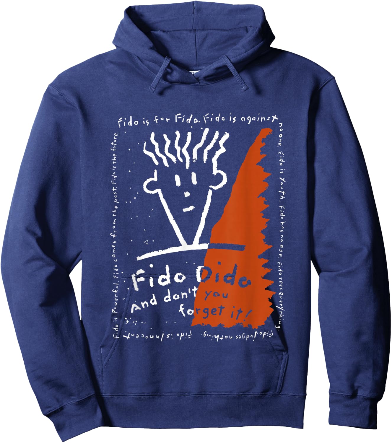 Fido Dido Textrahmen, Weiß / Orange Hoodie - Hoodie | Navy