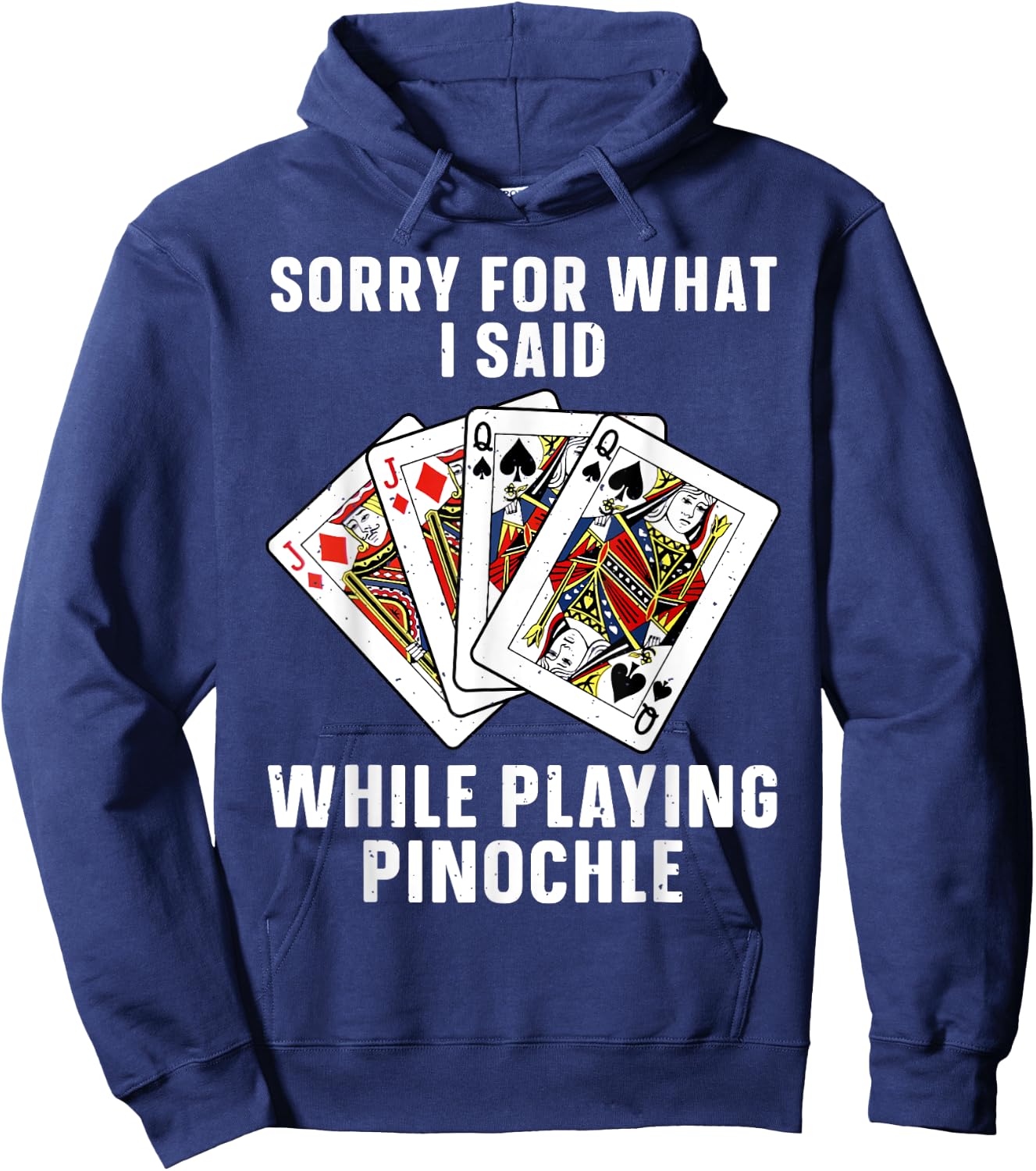 Best Pinochle Art Women Kids Playing Cards Pinochle Hoodie - Hoodie | Navy