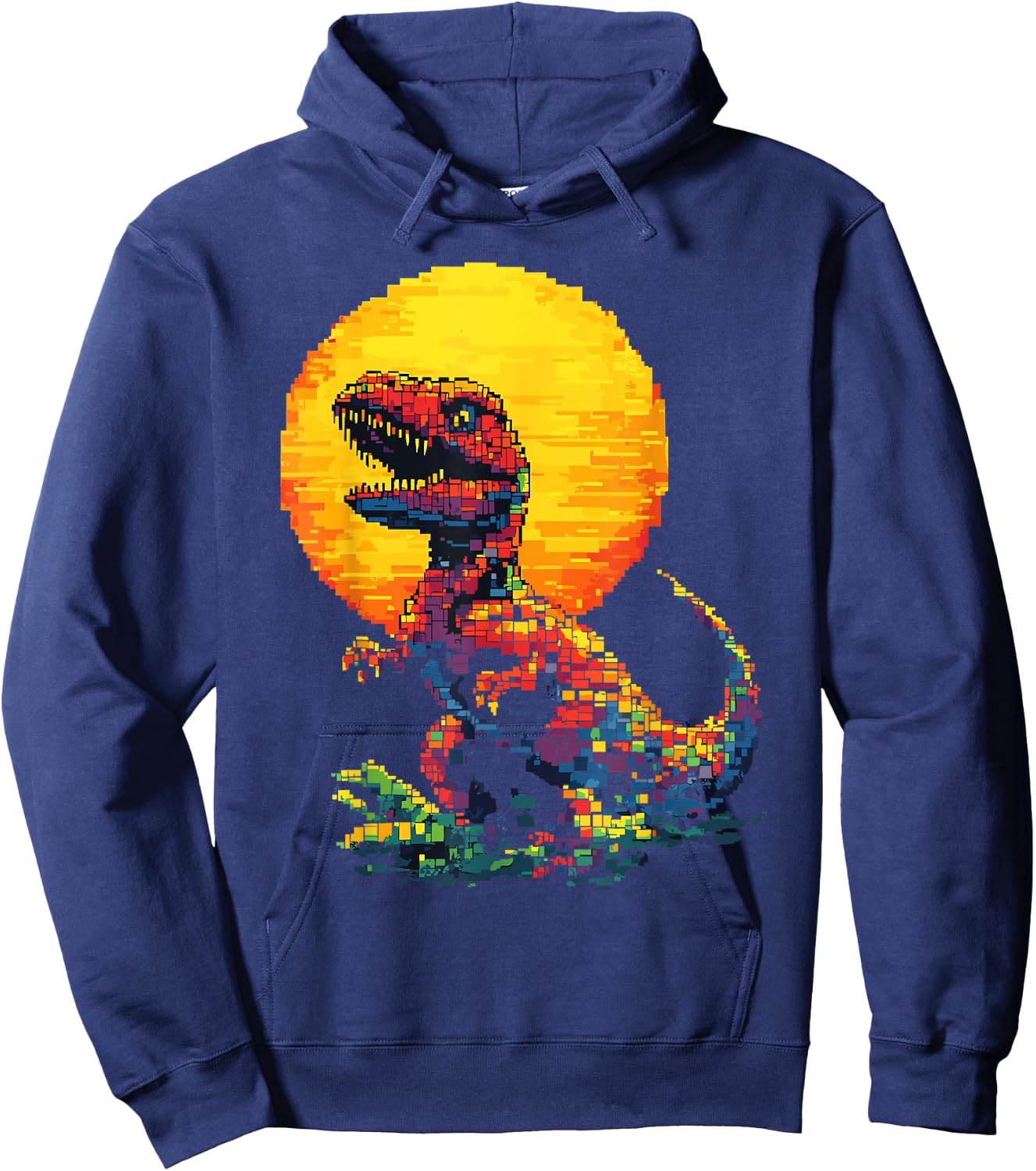 Building Bricks Dinosaur T-Rex Family Matching Hoodie - Hoodie | Navy