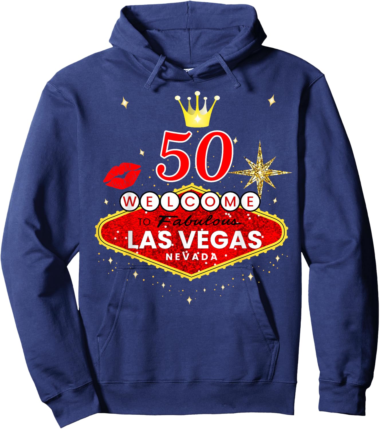 Las Vegas Girls Trip Shirts 2024, Vegas 50th Birthday Squad Hoodie - Hoodie | Navy
