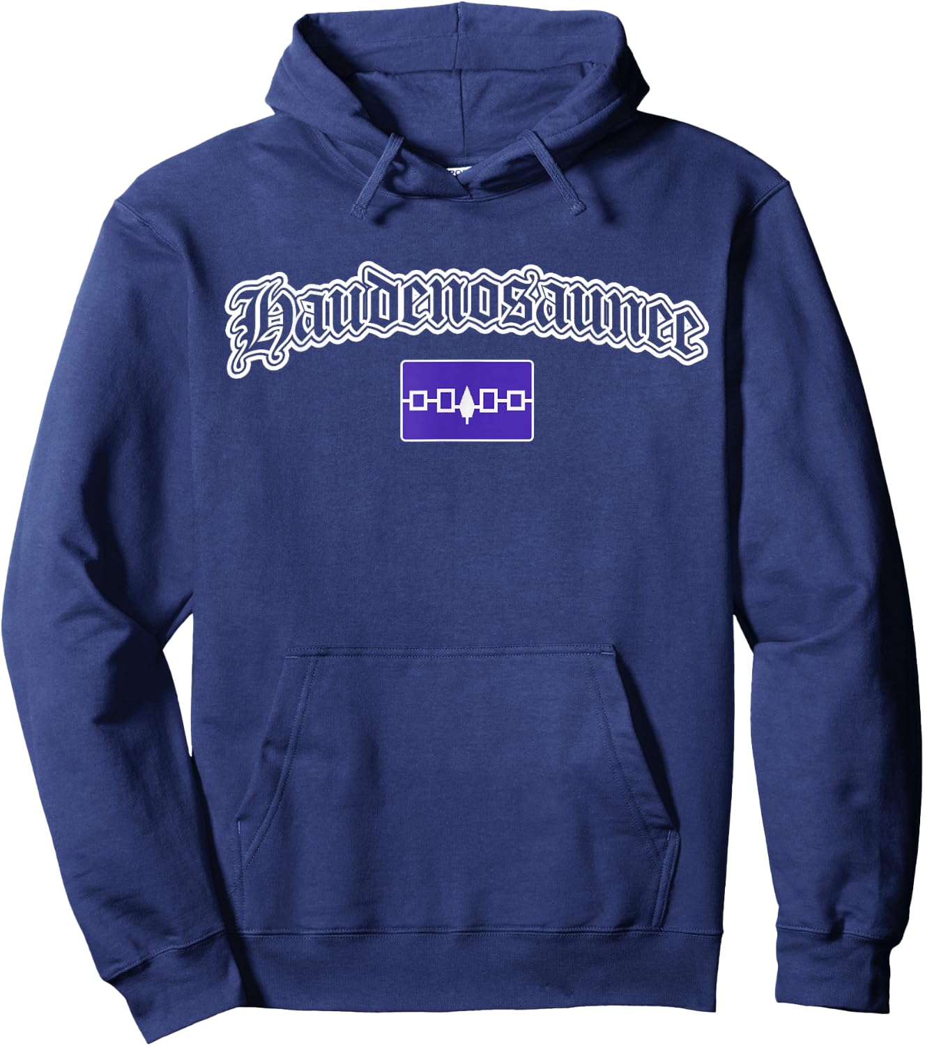 Haudenosaunee Iroquois Flag Native American Indian Hoodie - Hoodie | Navy