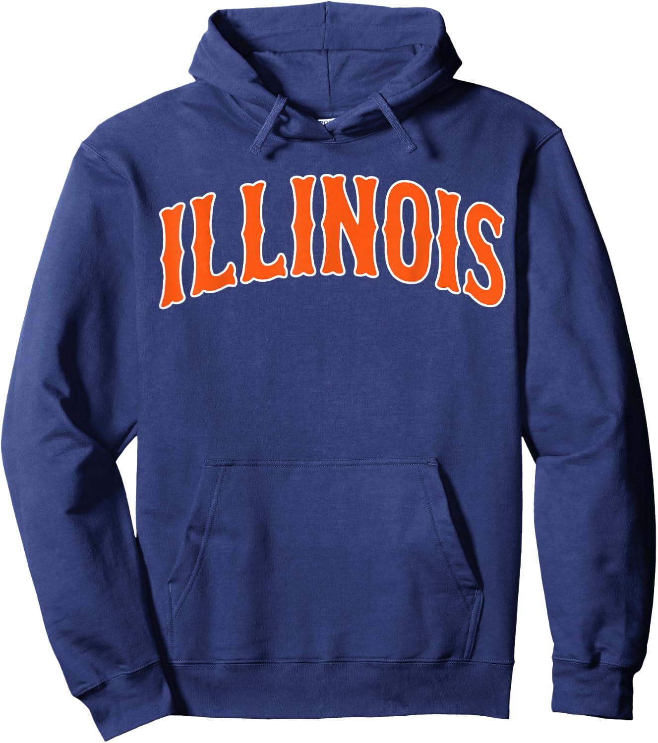 Retro Illinois Vintage Illinois Orange Blue Throwback Hoodie - Hoodie | Navy
