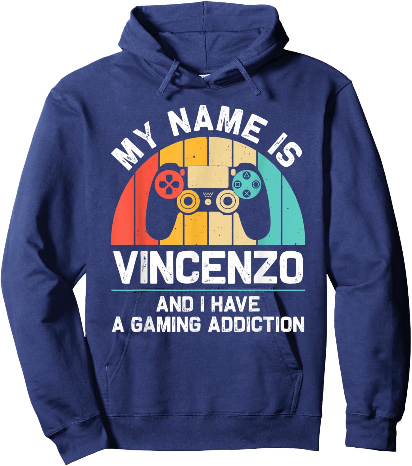 VINCENZO Gift Name Personalized Funny Gaming Geek Birthday Hoodie - Hoodie | Navy