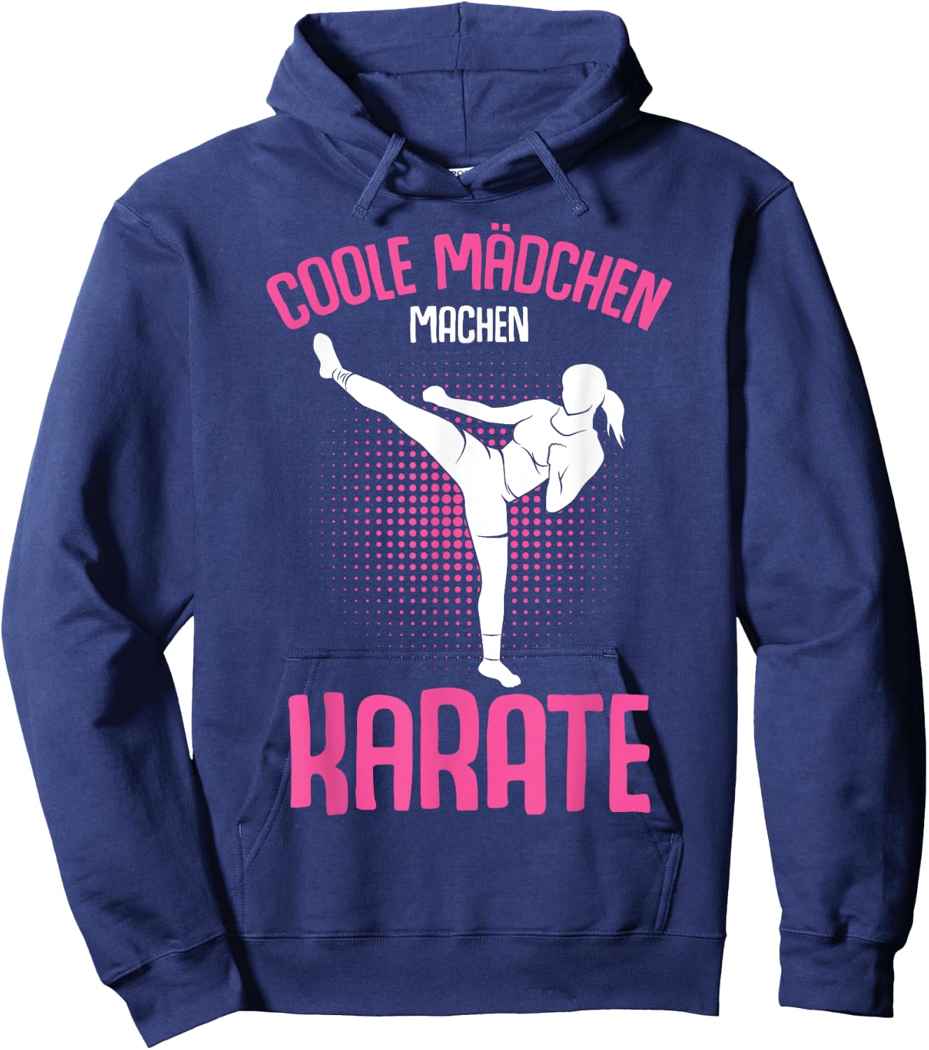 Cool Girls Make Karate Children's , black Hoodie - Hoodie | Navy