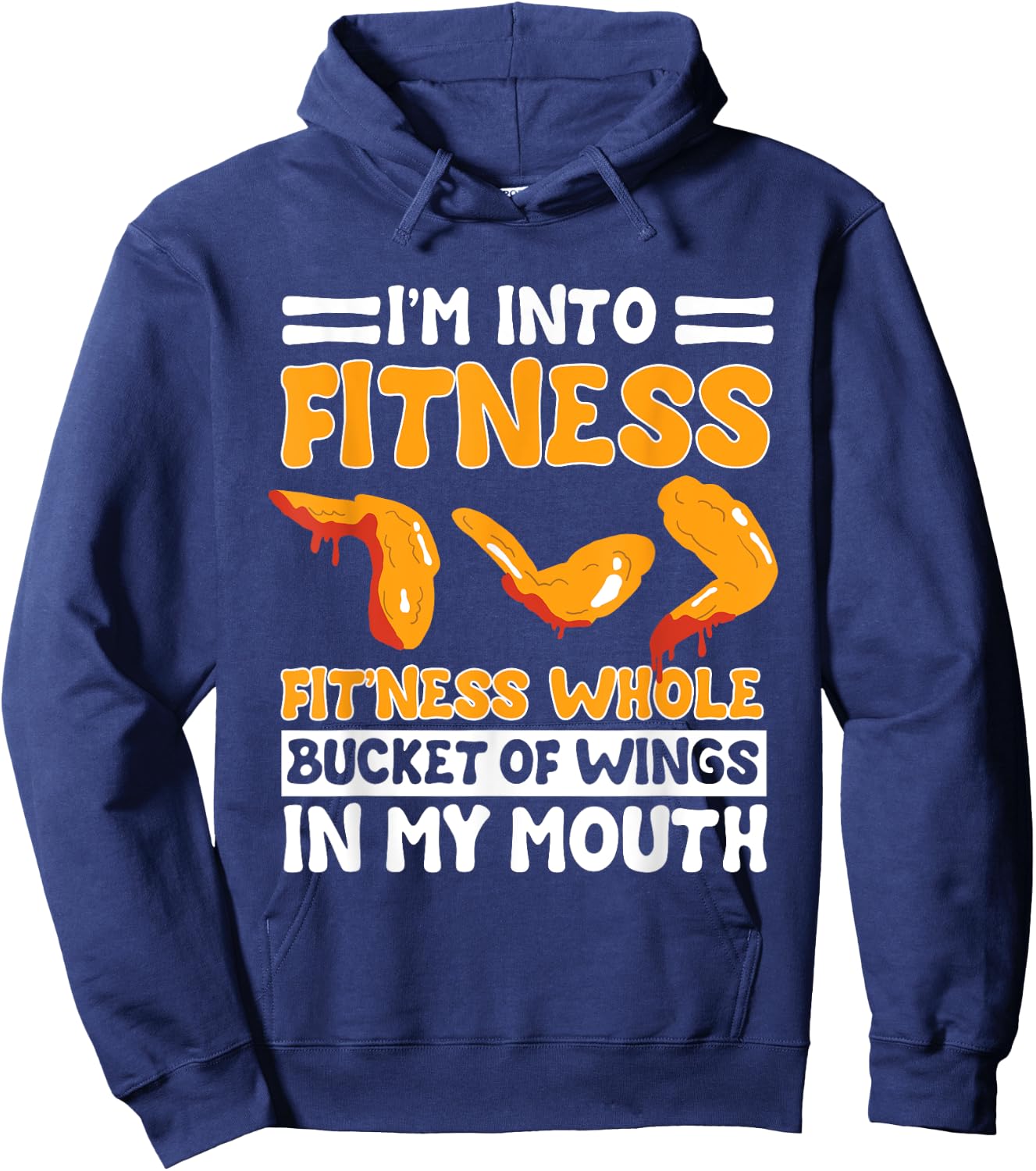 Chicken Wings Lover Fried Fast Food Buffalo Funny Foodie Hoodie - Hoodie | Navy