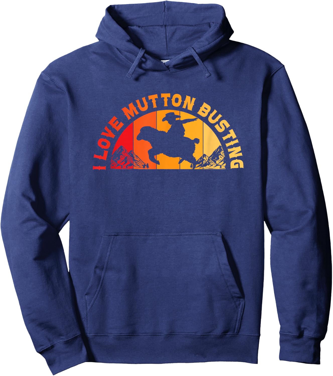 Mutton Busting Sheep Riding Youth Rodeo Funny Mutton Buster Hoodie - Hoodie | Navy