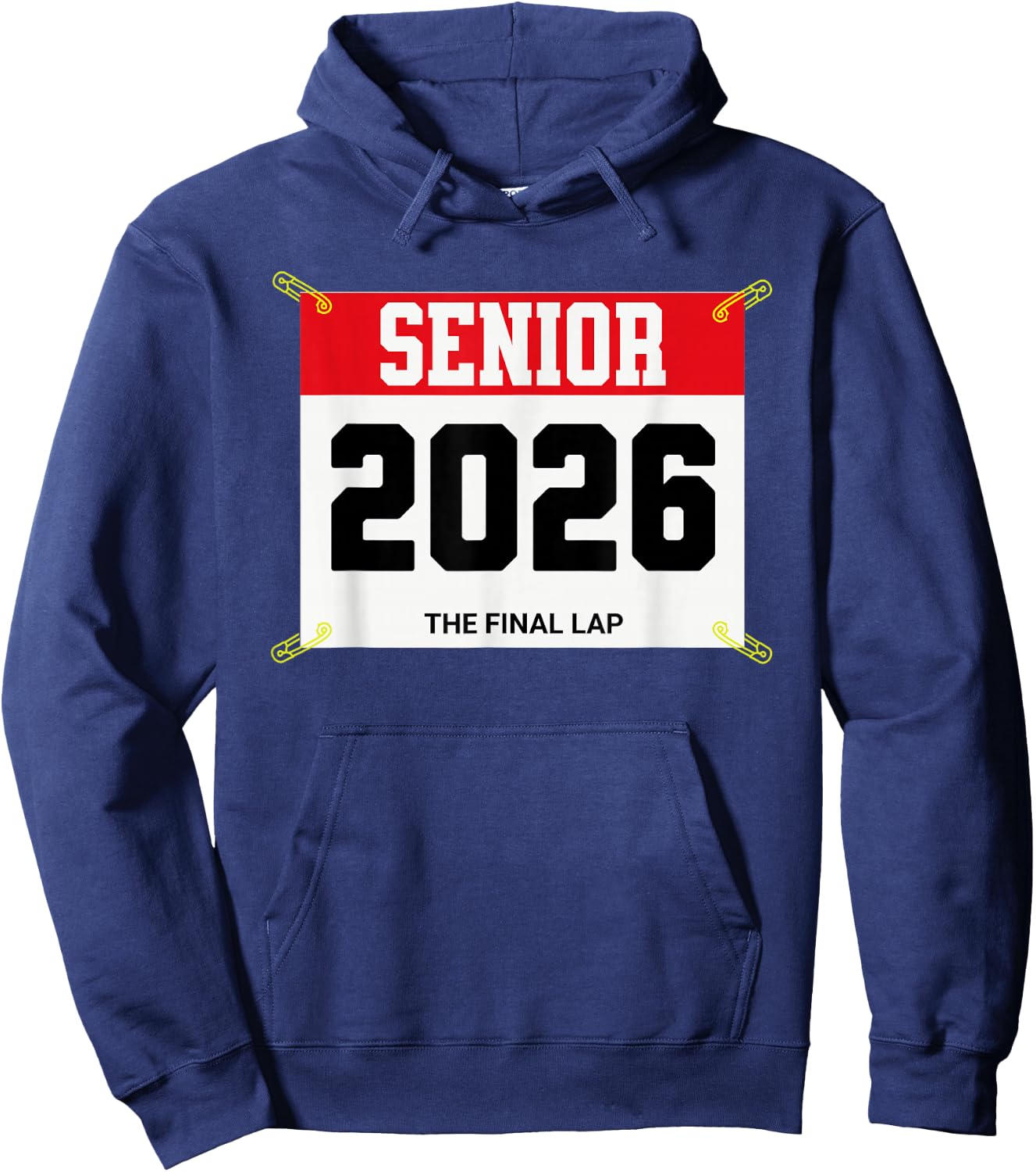 Track and Field Senior 2026 Race Bib The Final Lap Hoodie - Hoodie | Navy