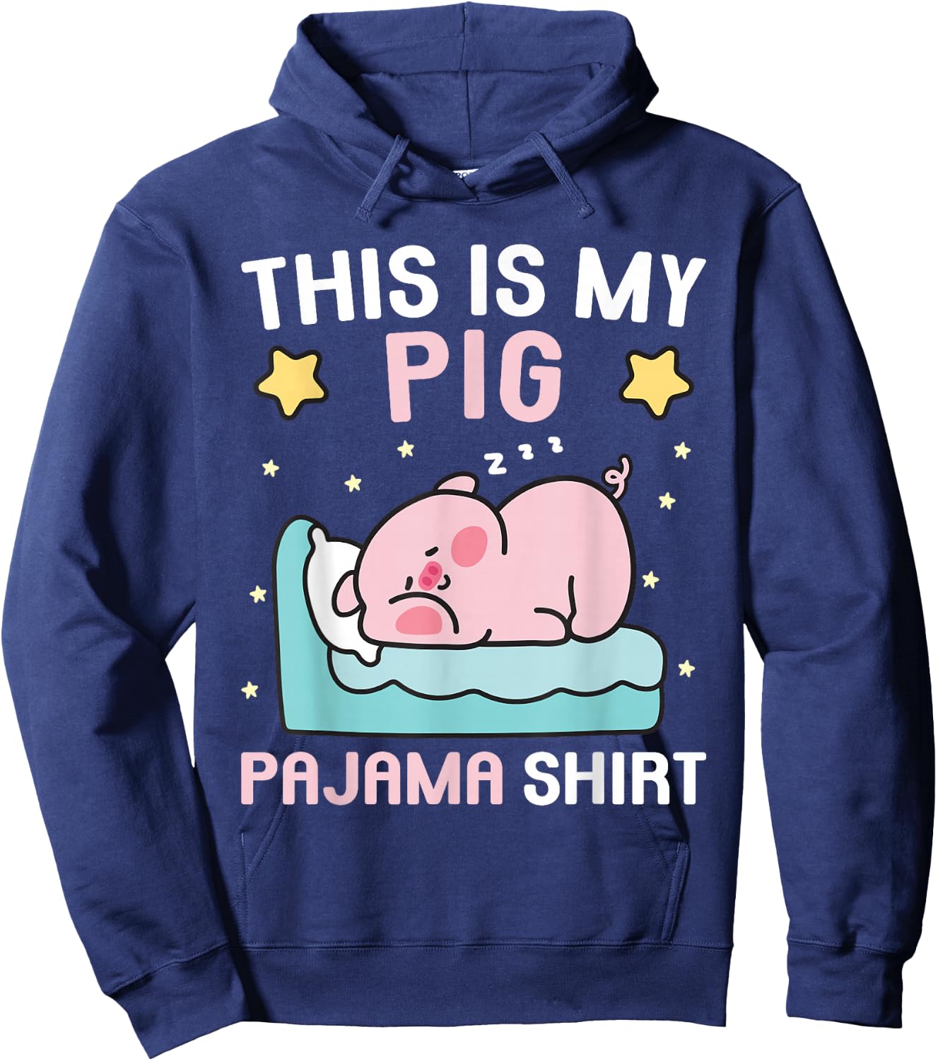 Cute PJ Teen Boys PJs Girls PJs Funny This is My Pig Pajama Hoodie - Hoodie | Navy