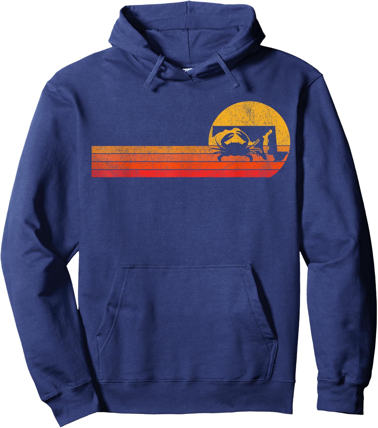 Retro Maryland Crab Maryland State Blue Crab Crabbing Hoodie - Hoodie | Navy