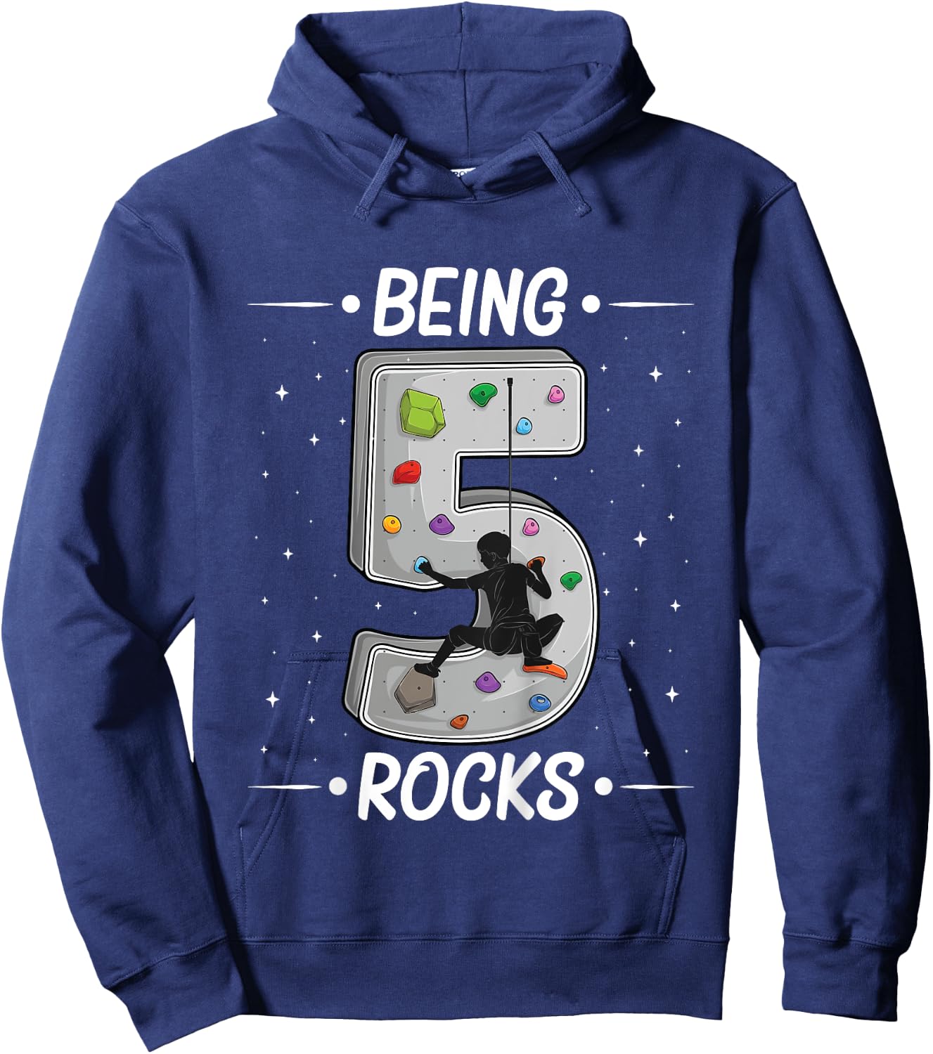 5 year old rock climbing 5th birthday Adventures Climber Hoodie - Hoodie | Navy