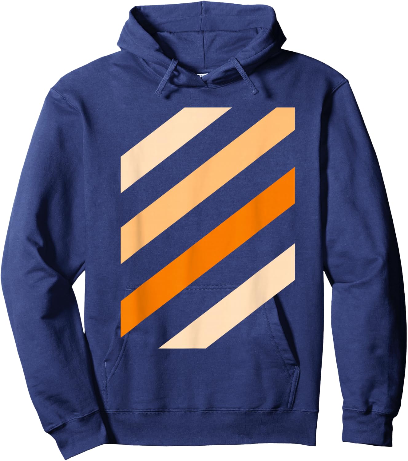 Orange Stripe Shades Orange Color Graphic Hoodie - Hoodie | Navy