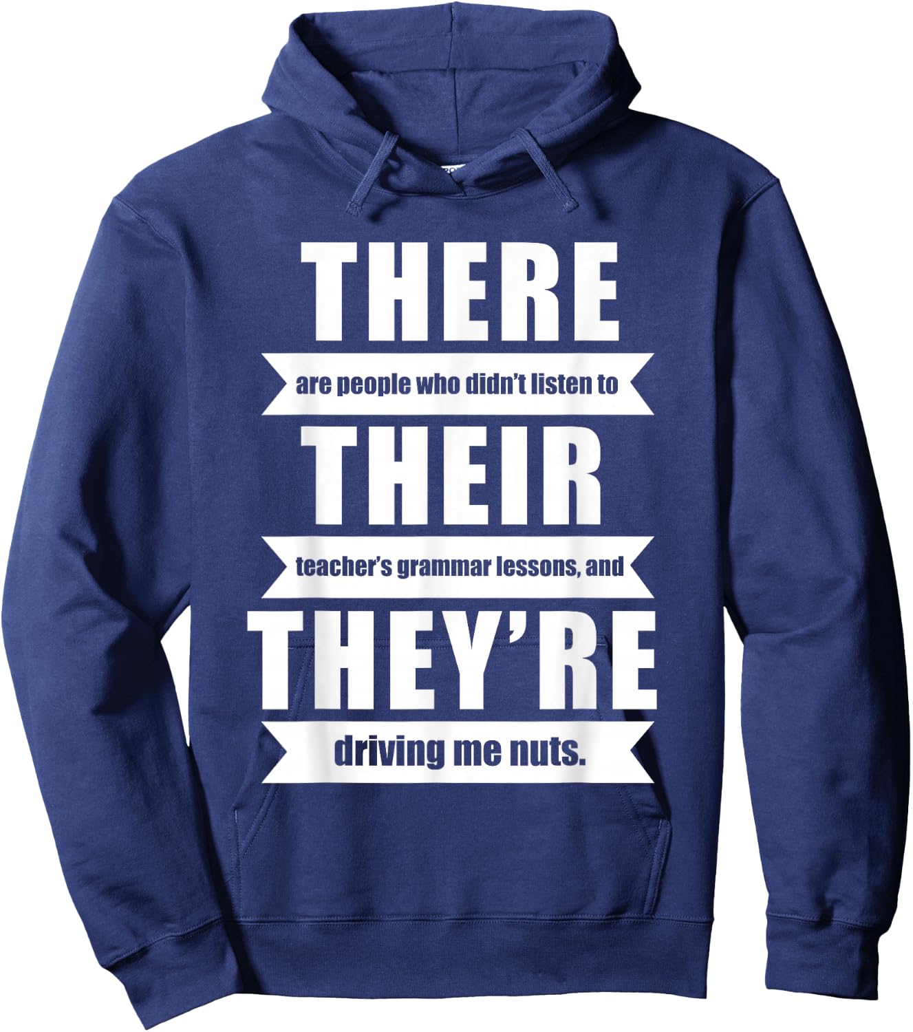 There Their They're English Grammar Funny Teacher Women Hoodie - Hoodie | Navy