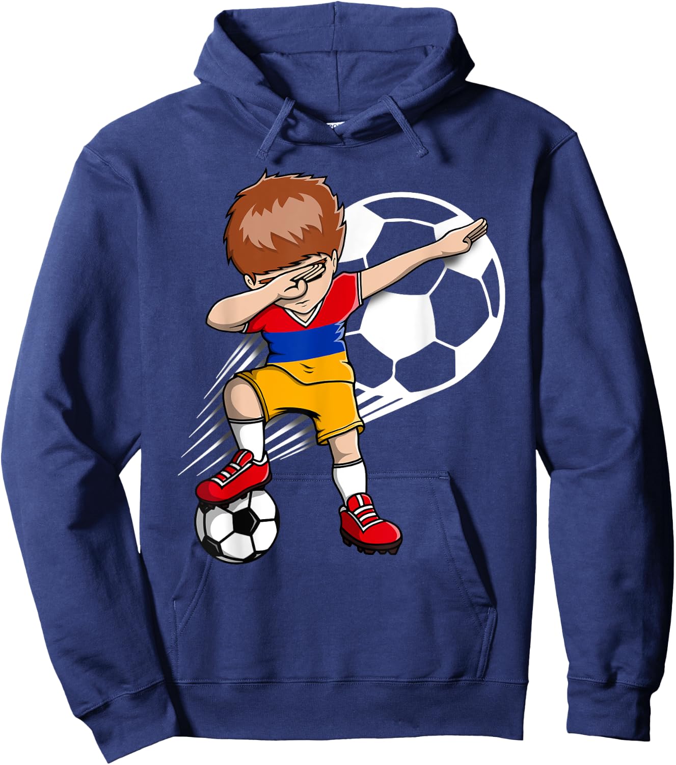 Dabbing Soccer Boy - Armenia Jersey Armenian Football Fans Hoodie - Hoodie | Navy