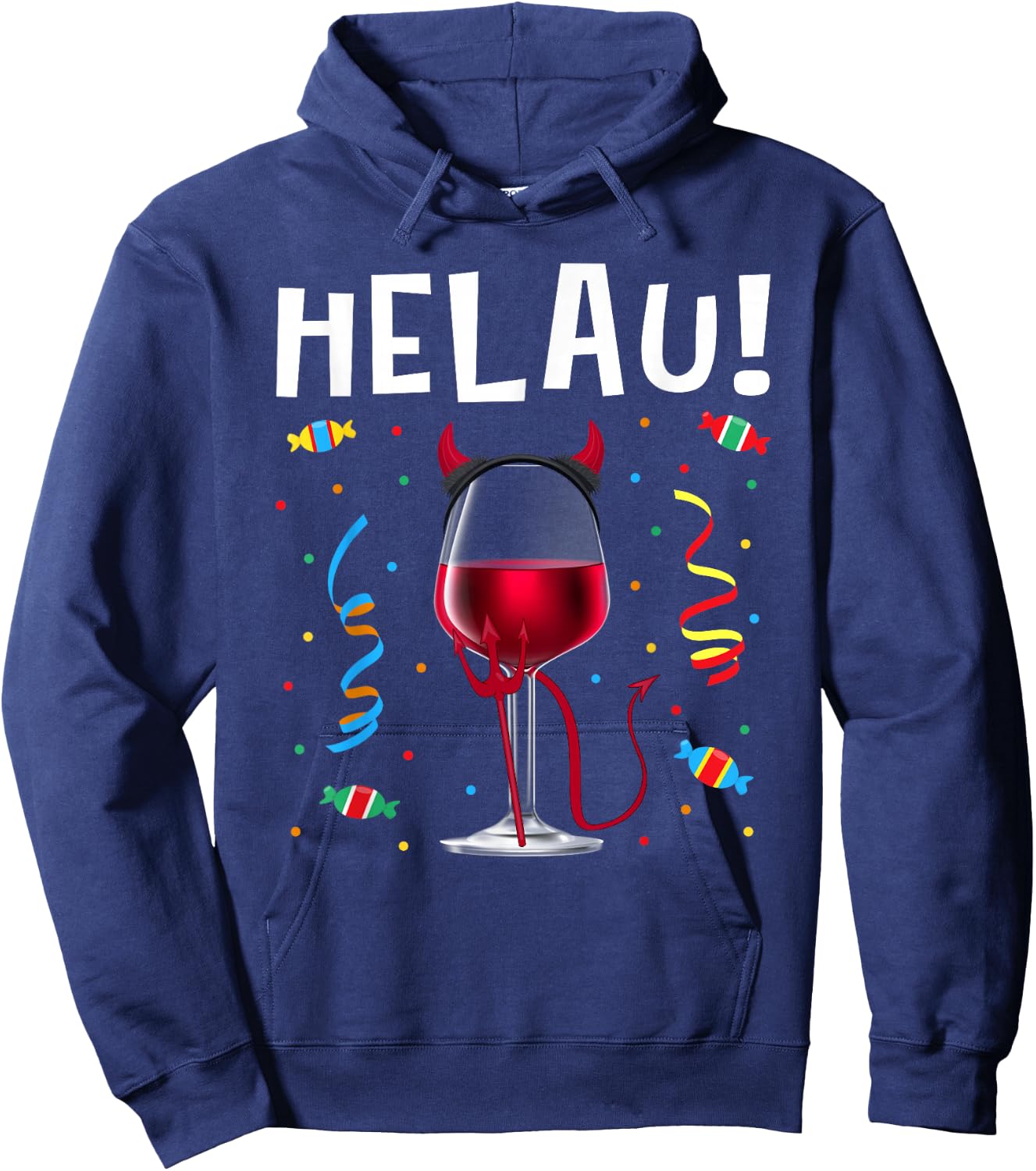 Carnival Costume Carnival Costume Devil Horns Helau , black Hoodie - Hoodie | Navy