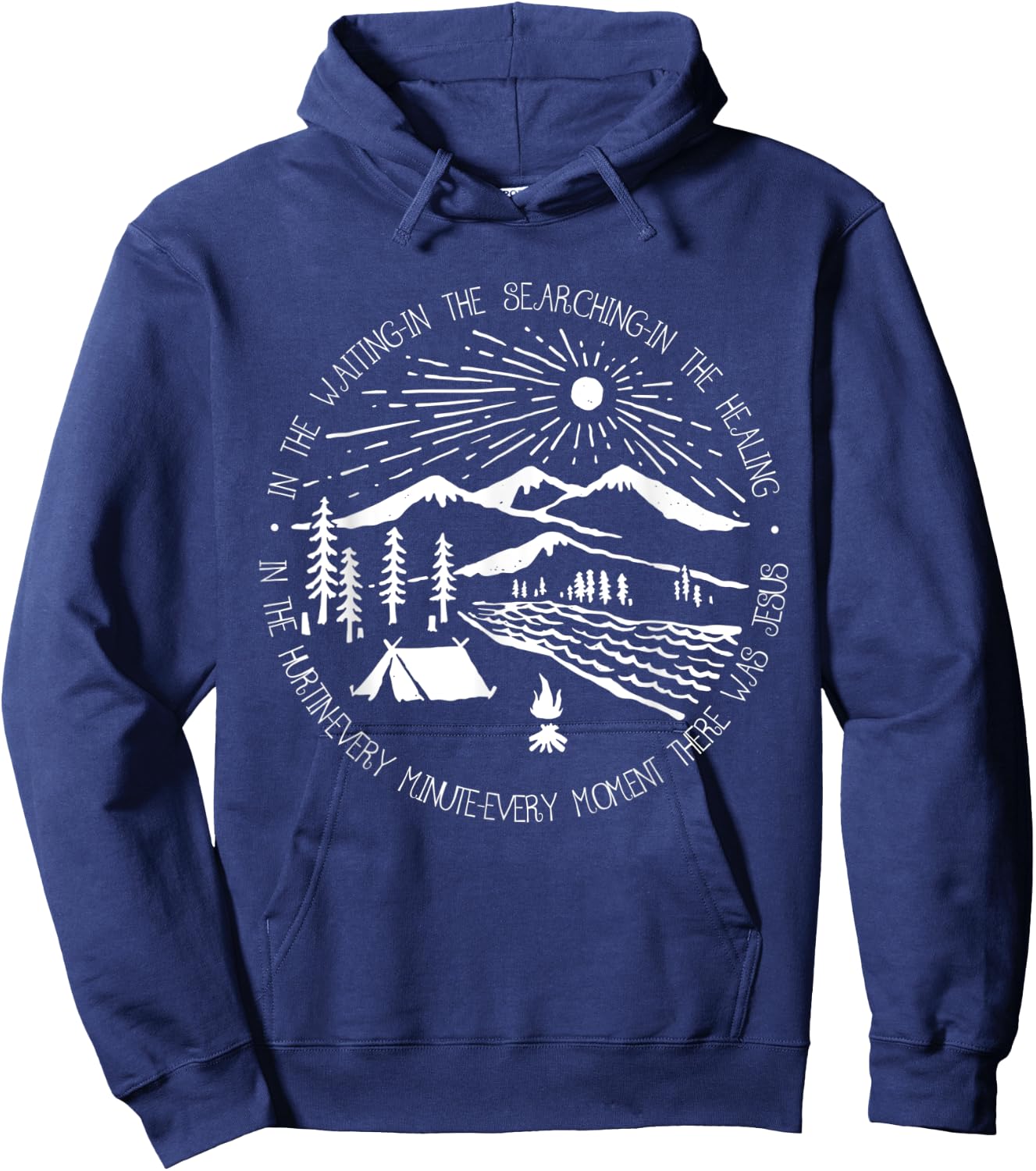 There Was Jesus Christian Outfits In The Waiting Searching Hoodie - Hoodie | Navy