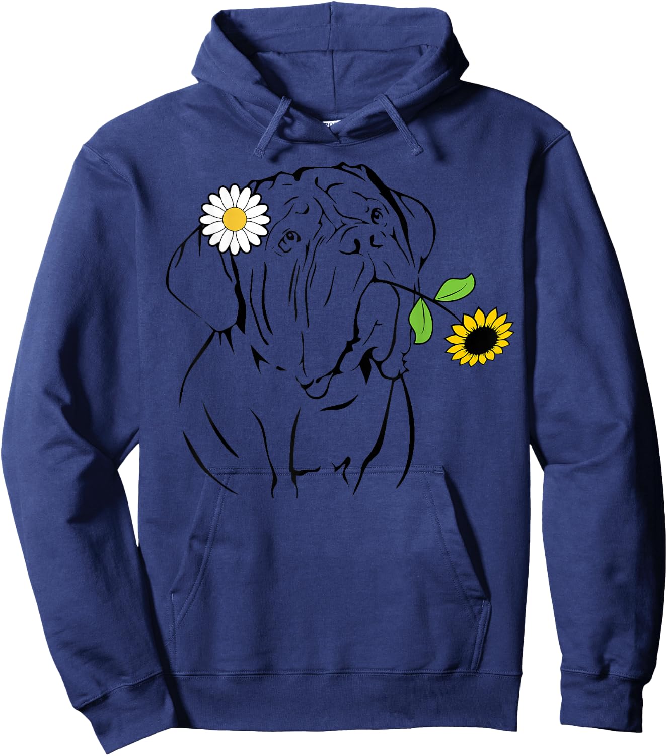 Dogue de Bordeaux mom Dogue de Bordeaux sunflower Hoodie - Hoodie | Navy