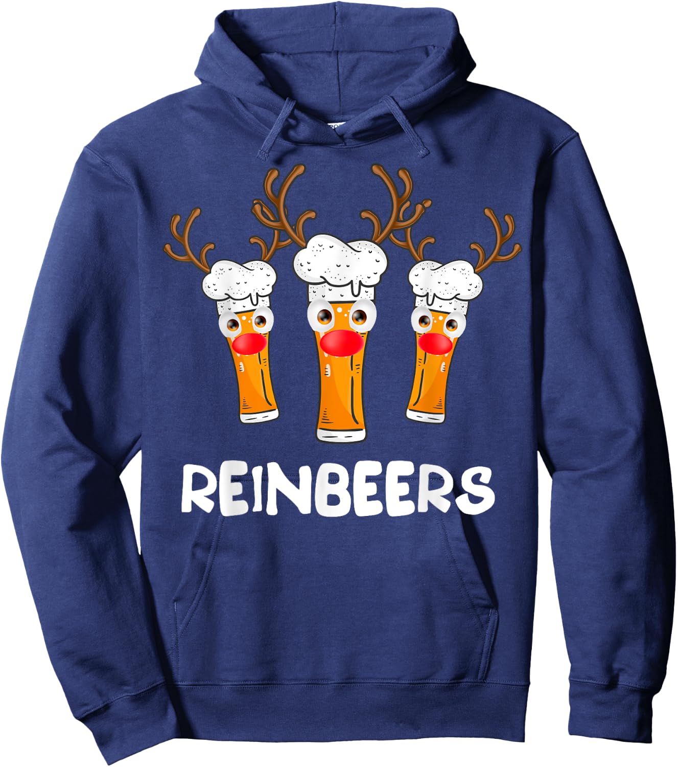 Reinbeers Funny Reindeer Beer Christmas Drinking Xmas Gift Hoodie - Hoodie | Navy